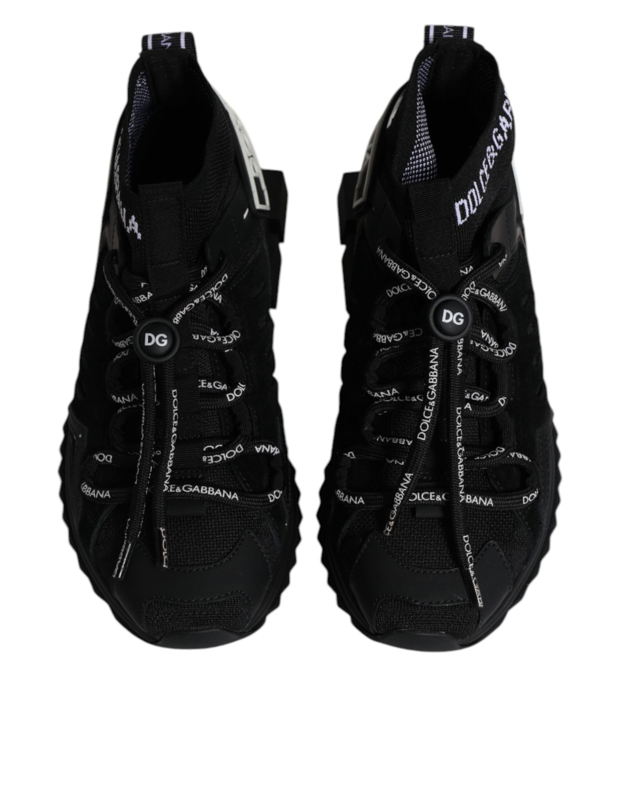 Dolce & Gabbana Black Sorrento Socks Logo Sneakers Shoes-3