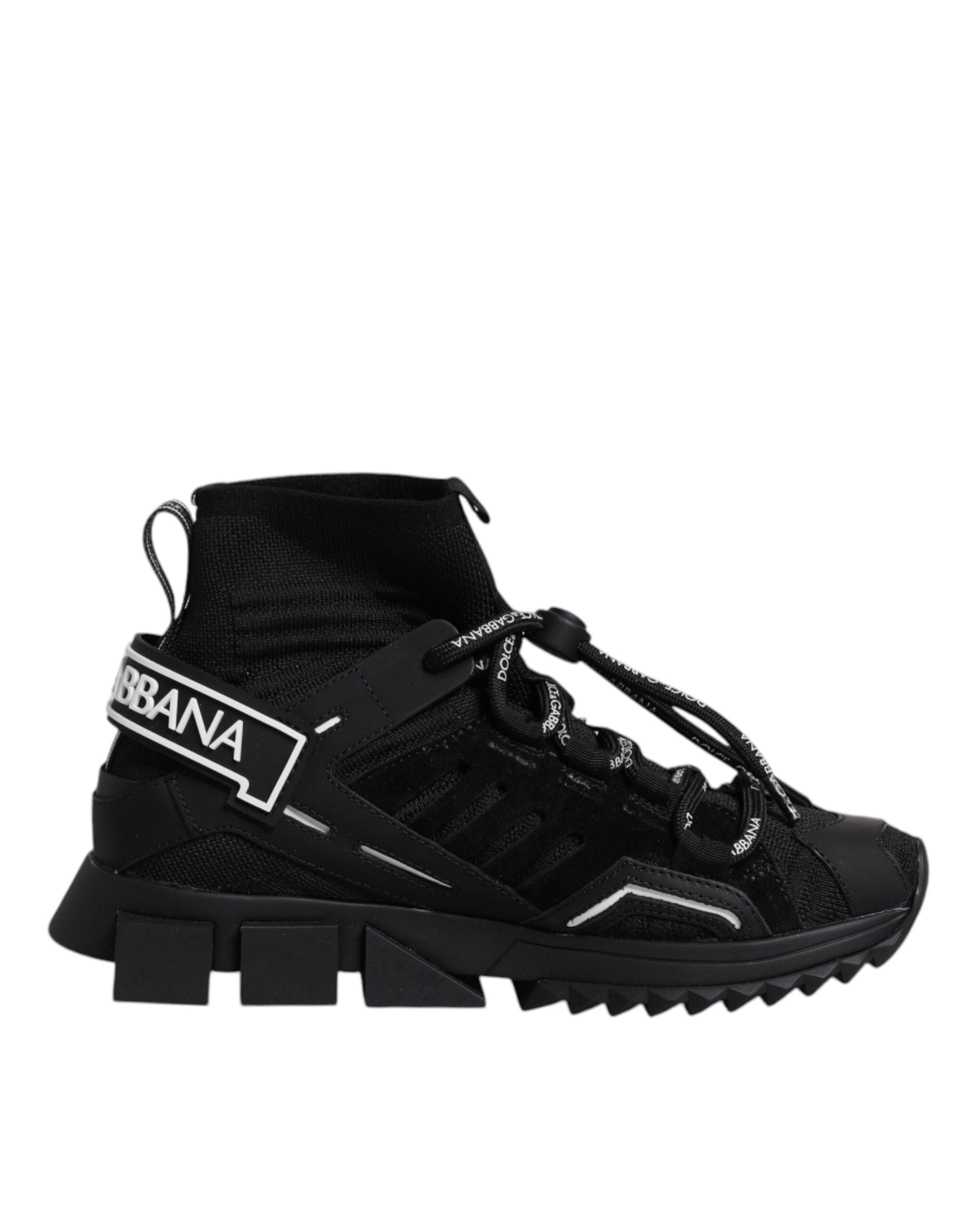 Dolce & Gabbana Black Sorrento Socks Logo Sneakers Shoes-1