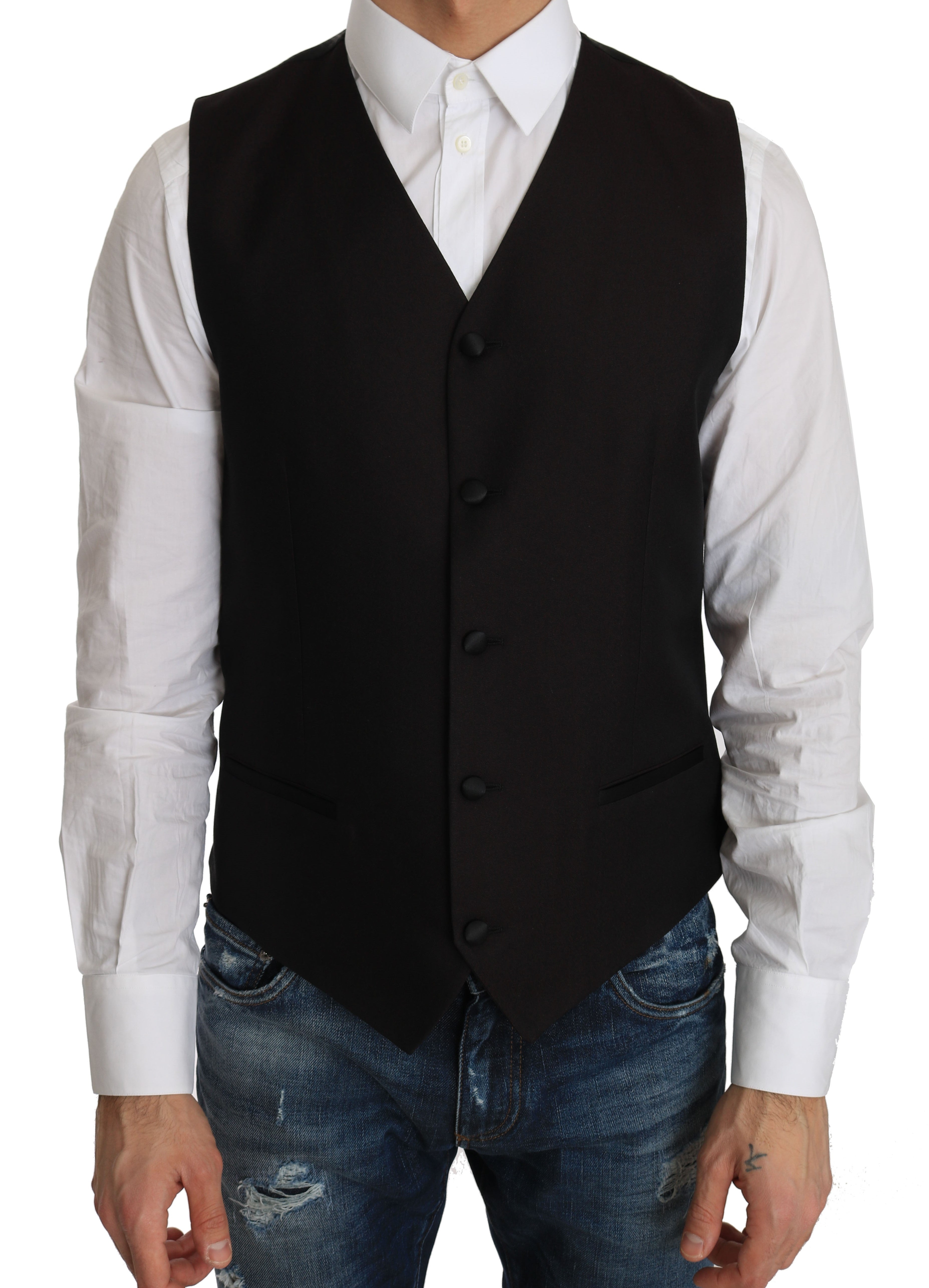 Dolce & Gabbana Schwarze Seidenweste-1