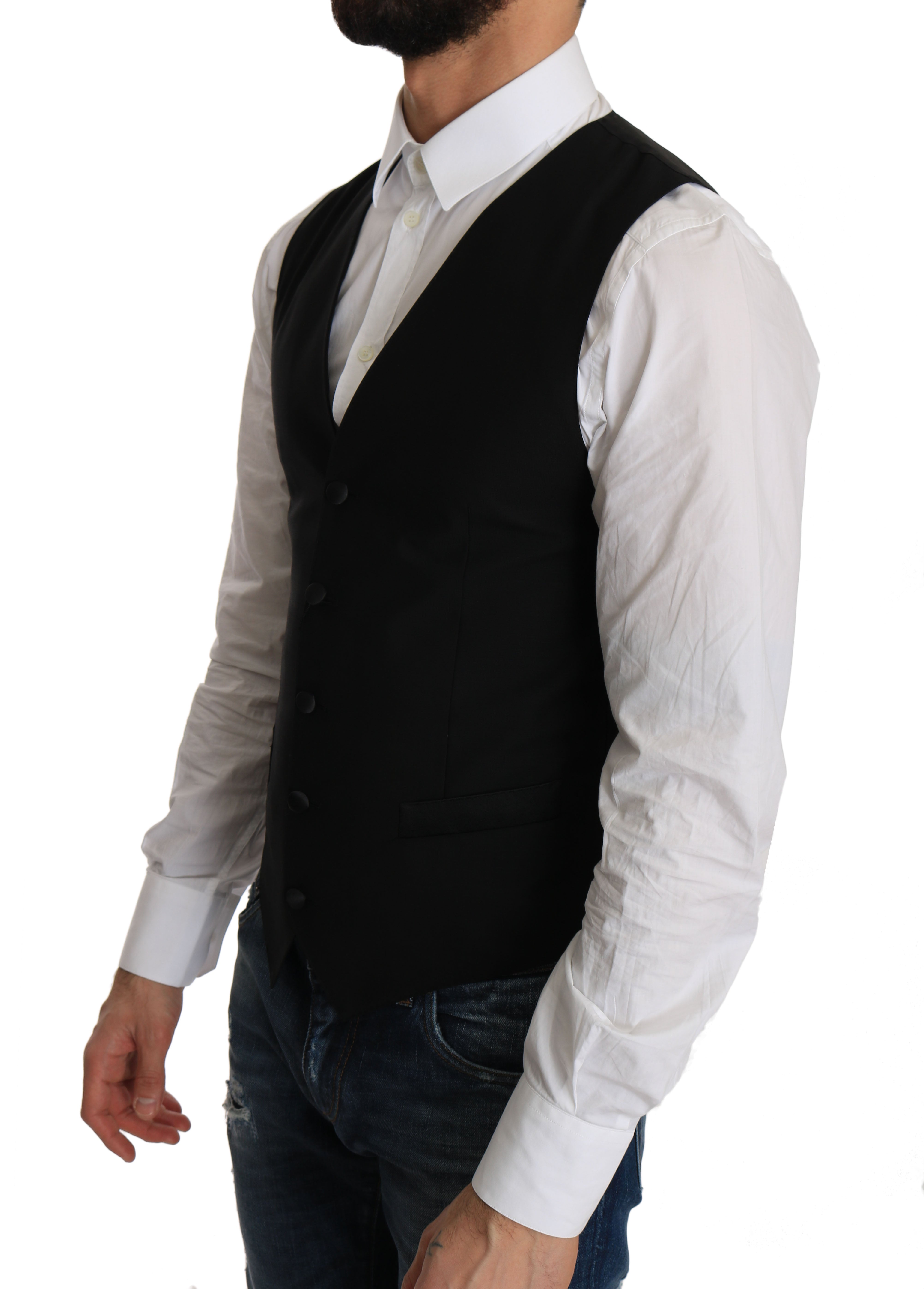 Dolce & Gabbana Schwarze Kleidungsweste aus Wolle-4