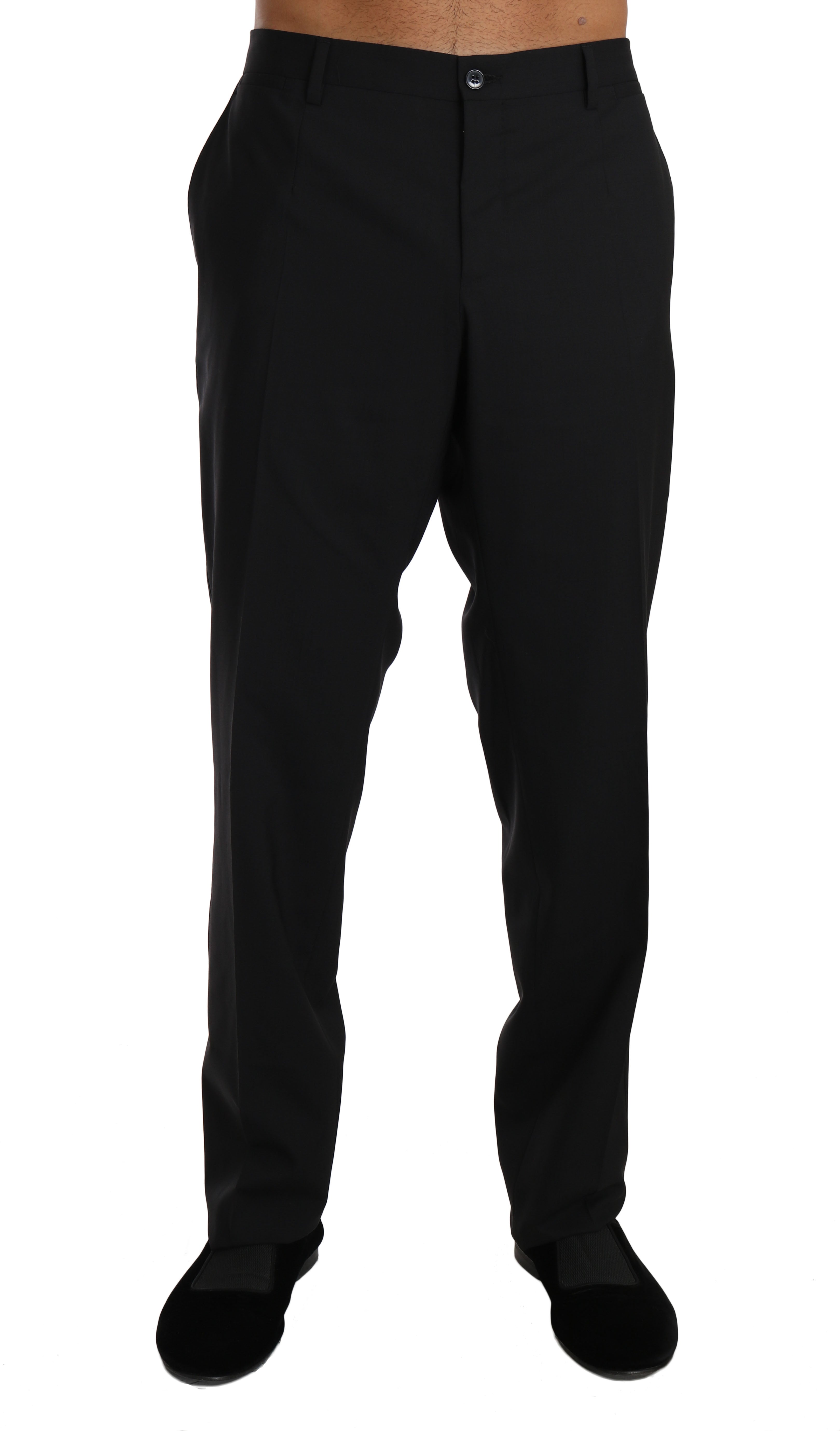 Dolce & Gabbana Black formal trousers in wool stretch