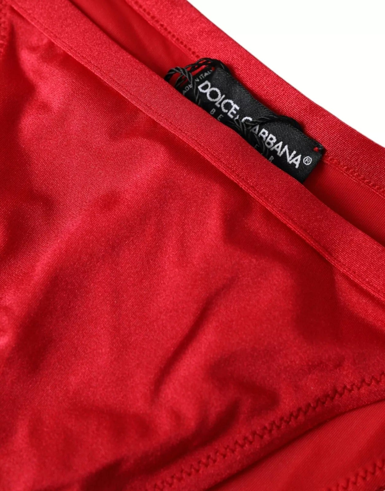 Dolce & Gabbana Rotes Nylon Stretch Bademode Badeanzug Unterteil Bikini-3