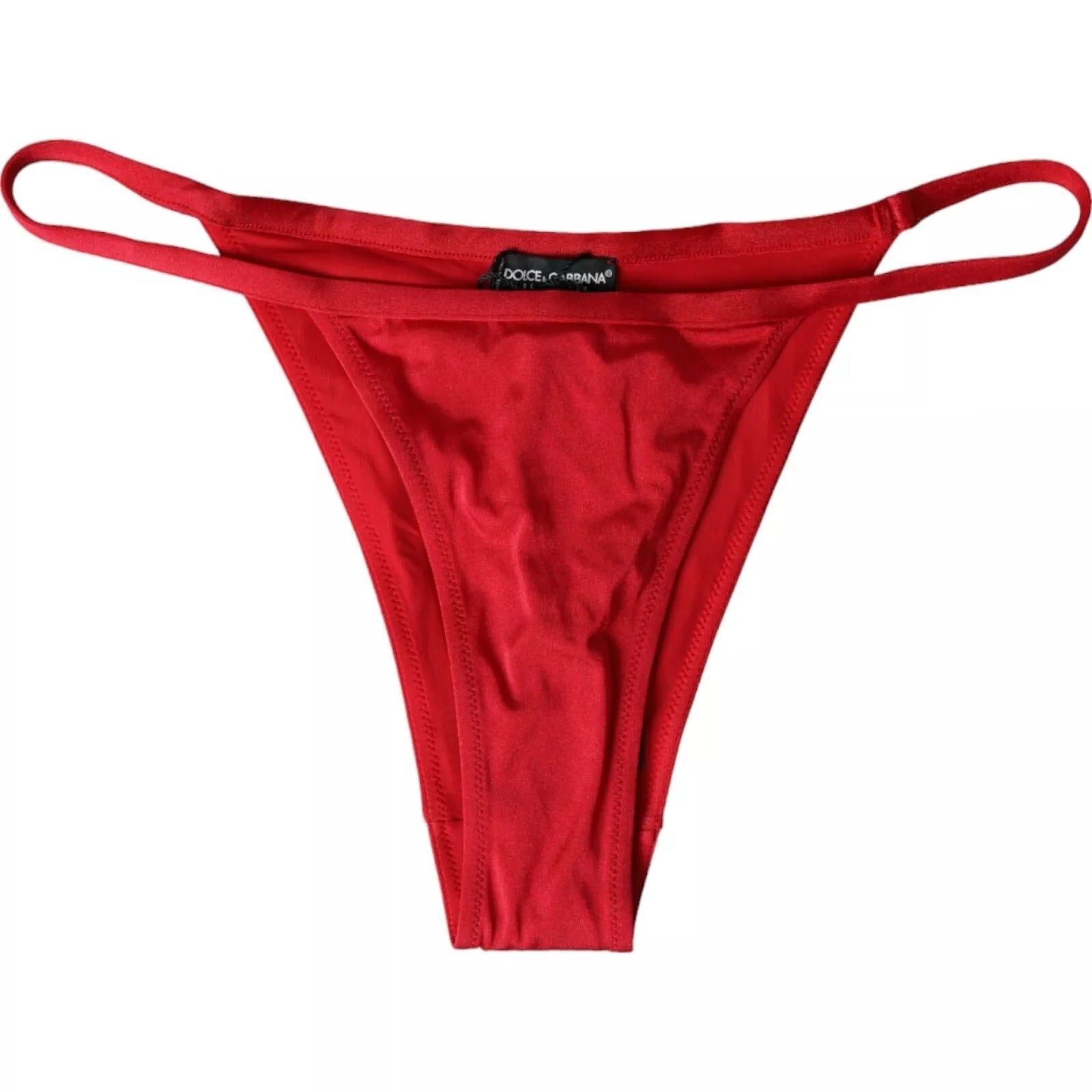 Dolce & Gabbana Rotes Nylon Stretch Bademode Badeanzug Unterteil Bikini-1