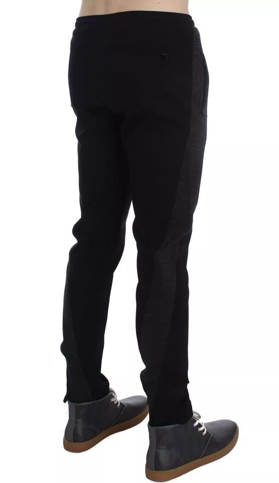 Dolce & Gabbana Black Grey Wool Casual Trousers Stripe Trousers-5