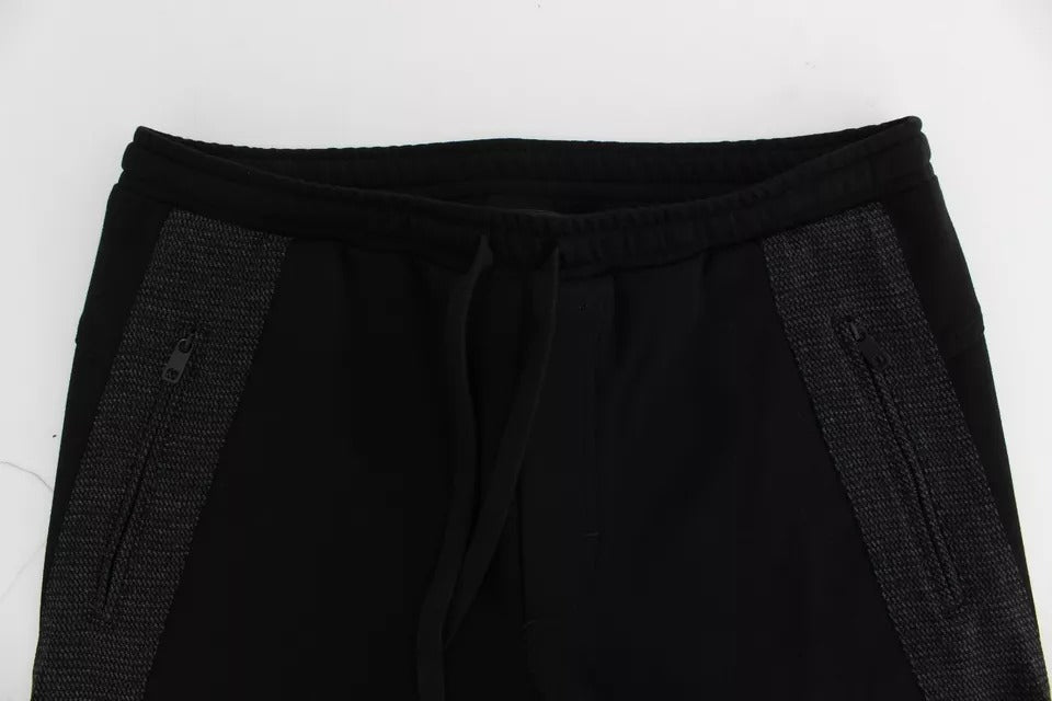 Dolce & Gabbana Black Grey Wool Casual Trousers Stripe Trousers-7