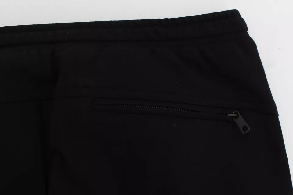 Dolce & Gabbana Black Grey Wool Casual Trousers Stripe Trousers-8