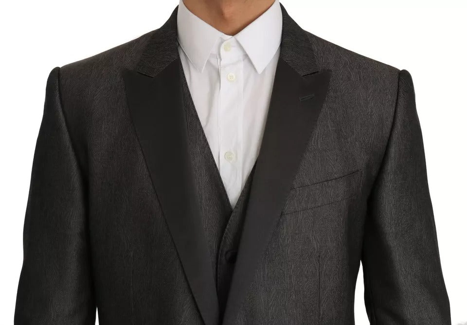Dolce & Gabbana Grauer MARTINI 2 Stück Weste Mantel Blazer-8