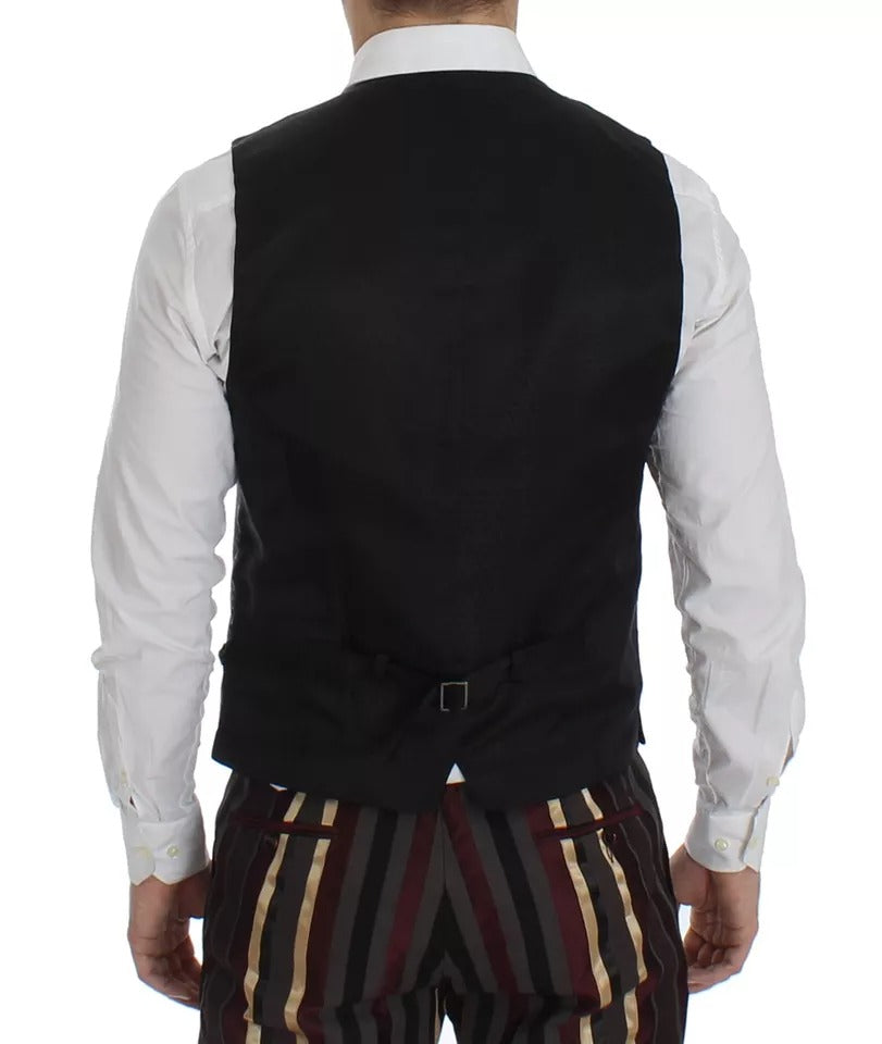 Dolce & Gabbana Multicolor Striped Runway 3 Piece Slim Fit Vest Suit-8