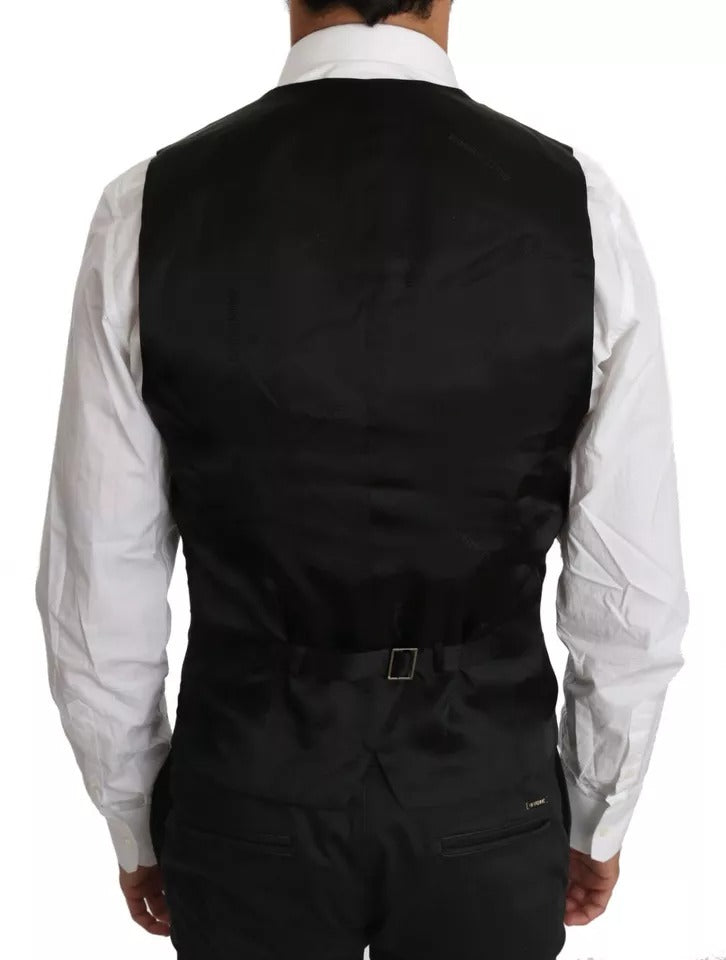 Dolce & Gabbana Schwarze Logo-Weste aus Wolle-4