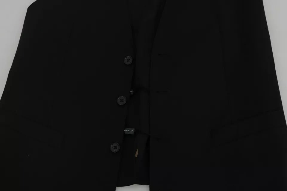 Dolce & Gabbana Schwarze Logo-Weste aus Wolle-6