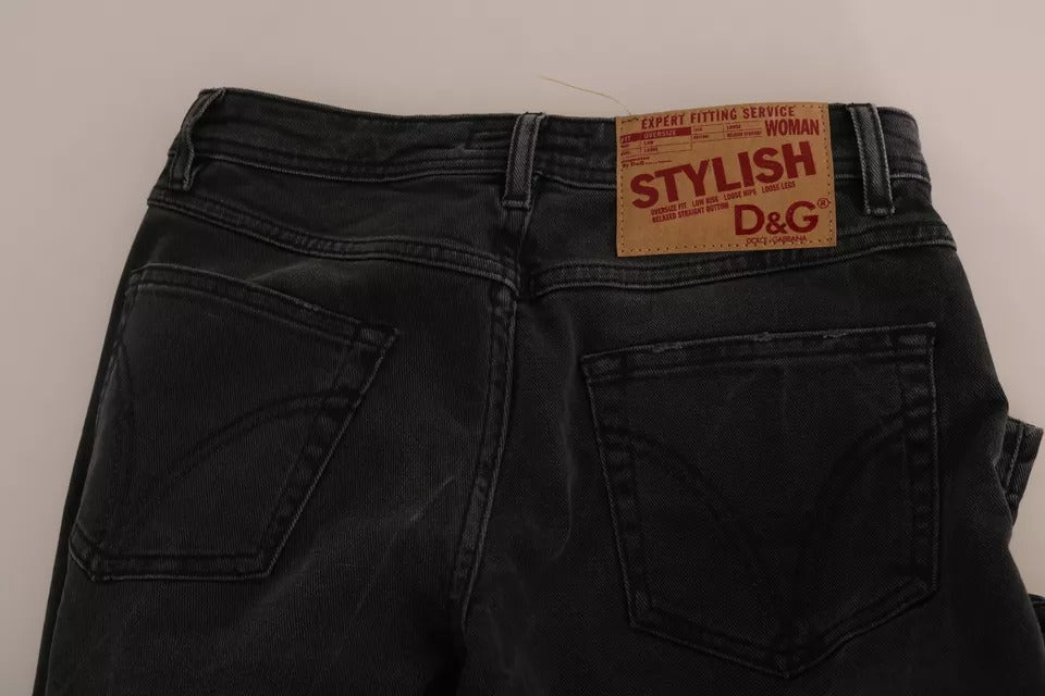 Dolce & Gabbana Black Slim Fit Jeans in Cotton D&G Trousers-6