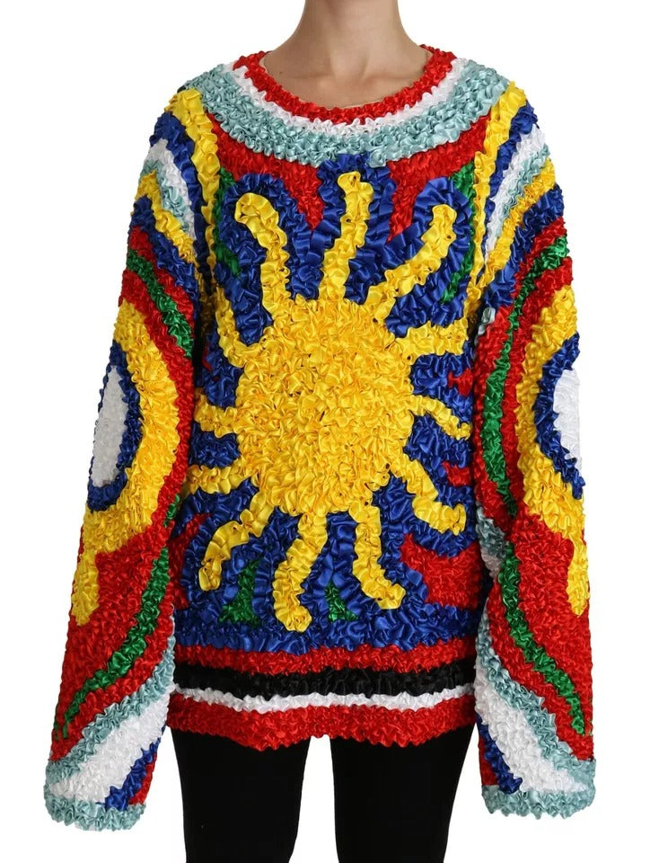 Blusa suéter con volantes y sol multicolor de Dolce & Gabbana-7