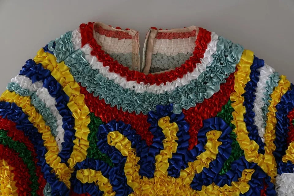 Blusa suéter con volantes y sol multicolor de Dolce & Gabbana-8