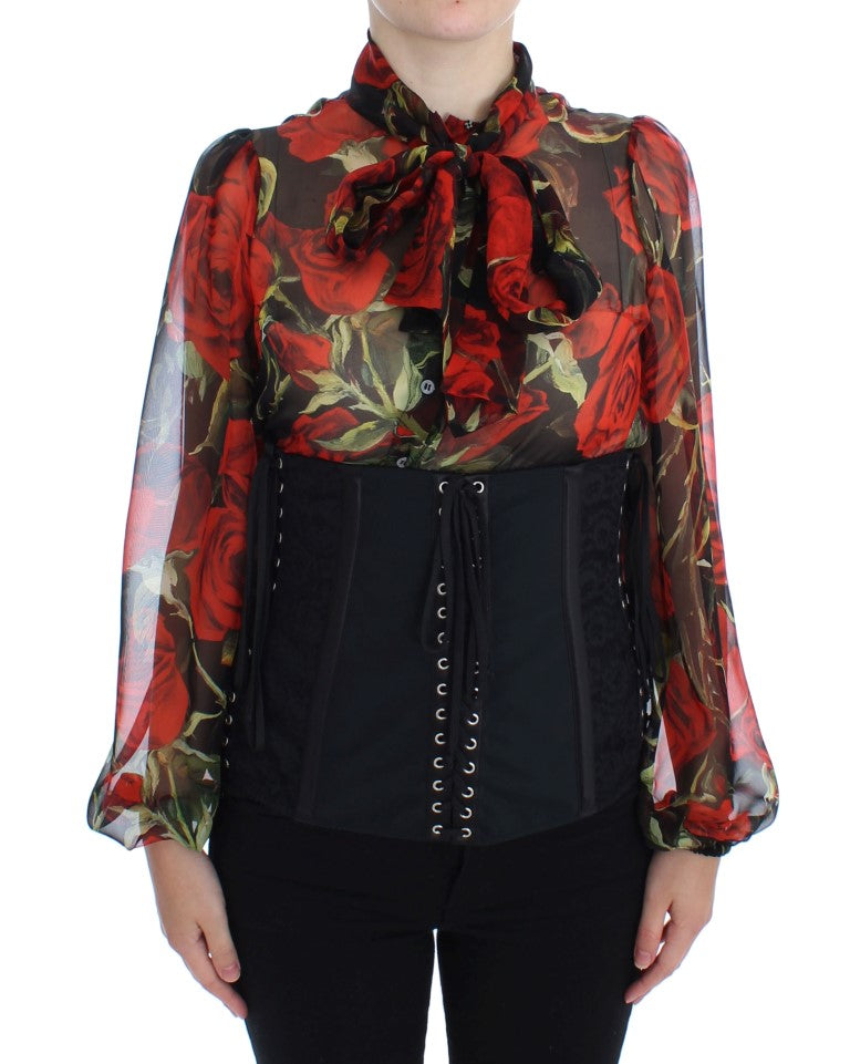 Dolce & Gabbana Black Stretch Corset Waist Belt-1