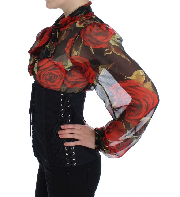 Dolce & Gabbana Black Stretch Corset Waist Belt-2