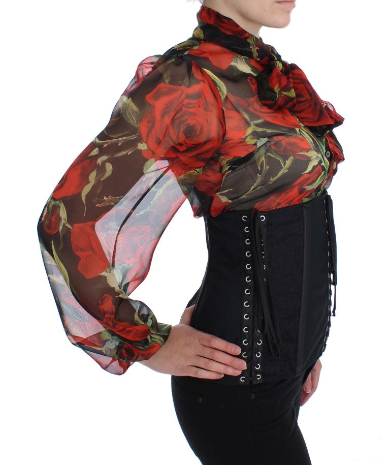 Dolce & Gabbana Black Stretch Corset Waist Belt-5