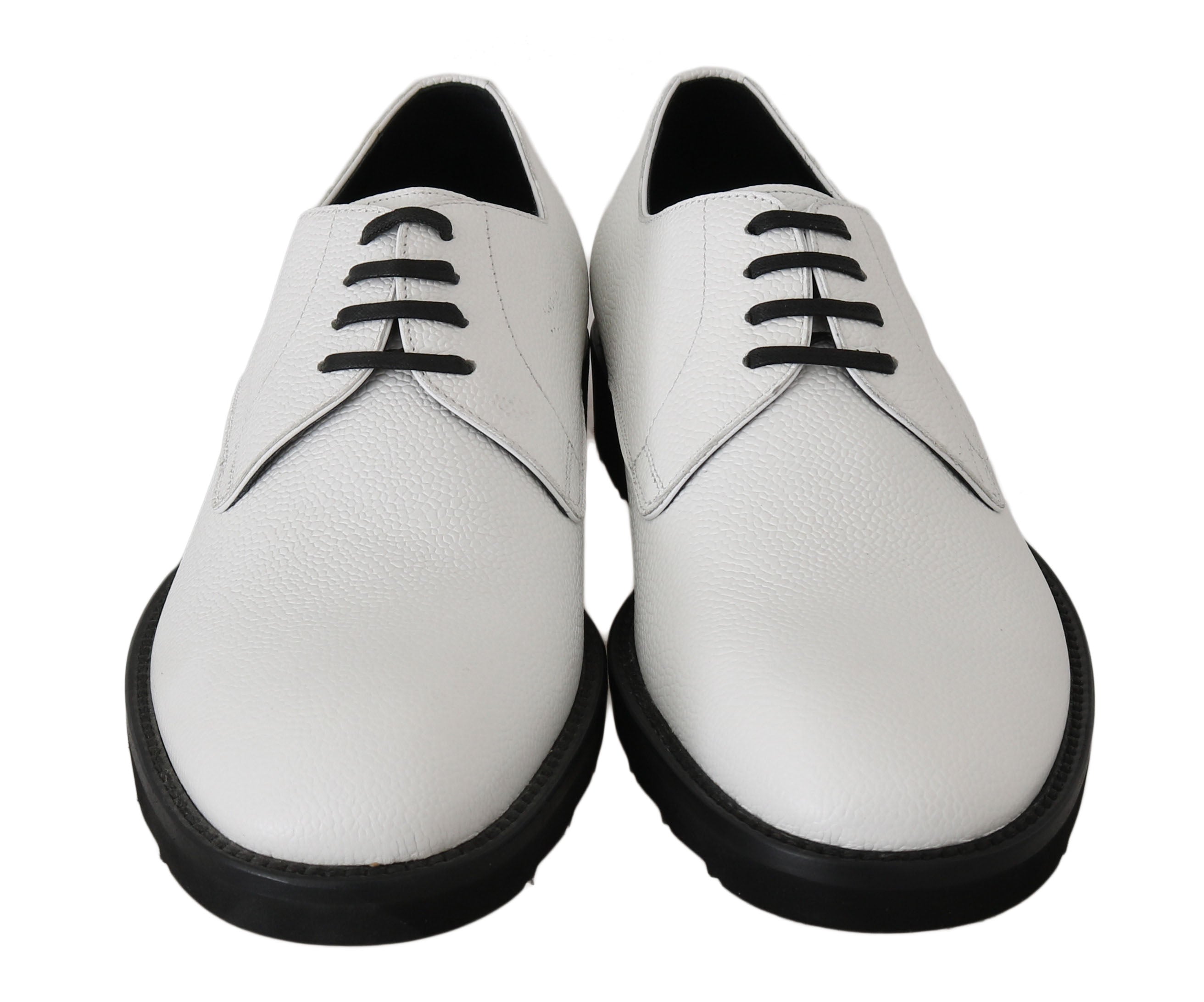 Dolce & Gabbana Weiße Leder Derby Kleid Formelle Schuhe-3