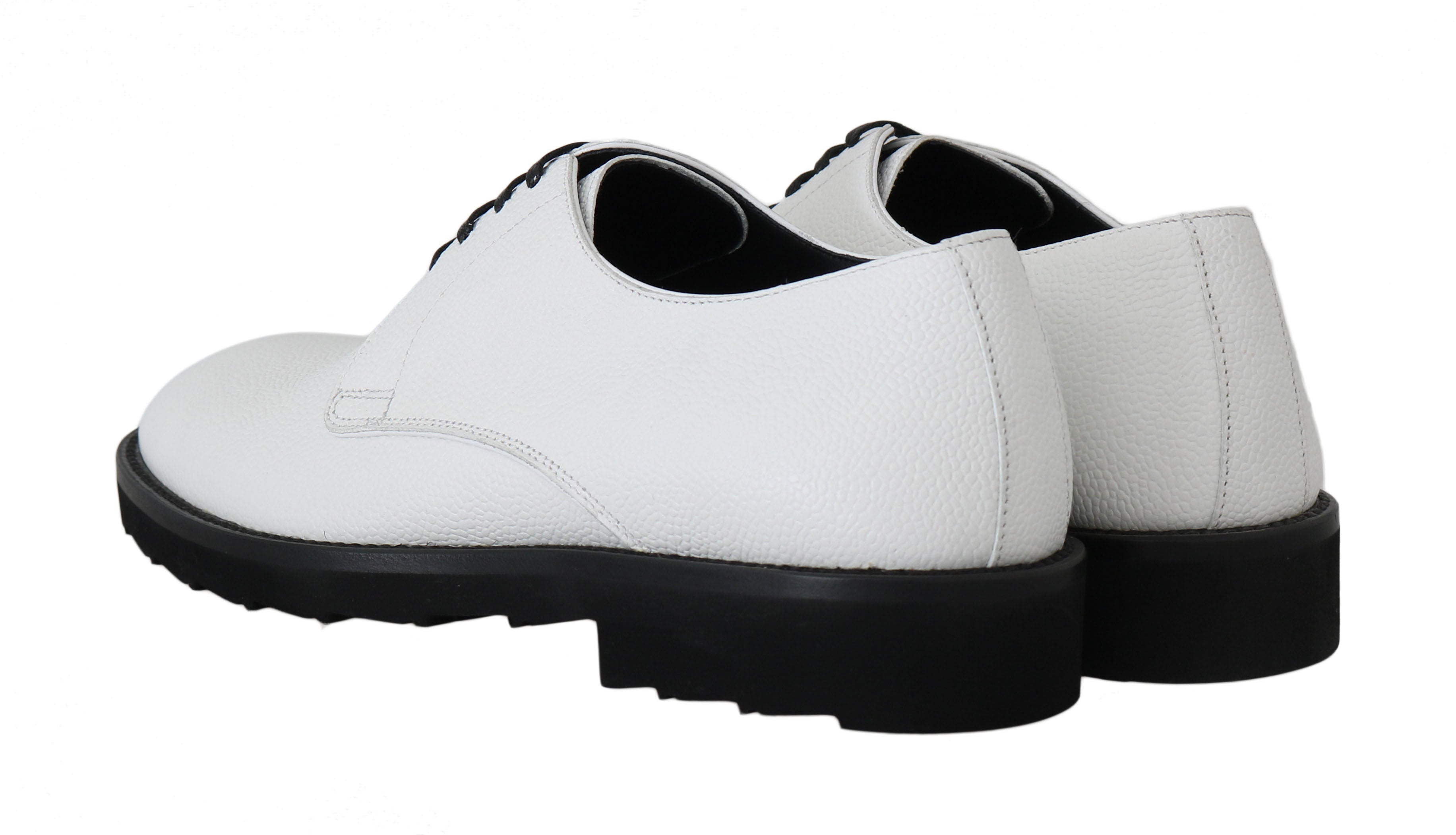 Dolce & Gabbana Weiße Leder Derby Kleid Formelle Schuhe-5