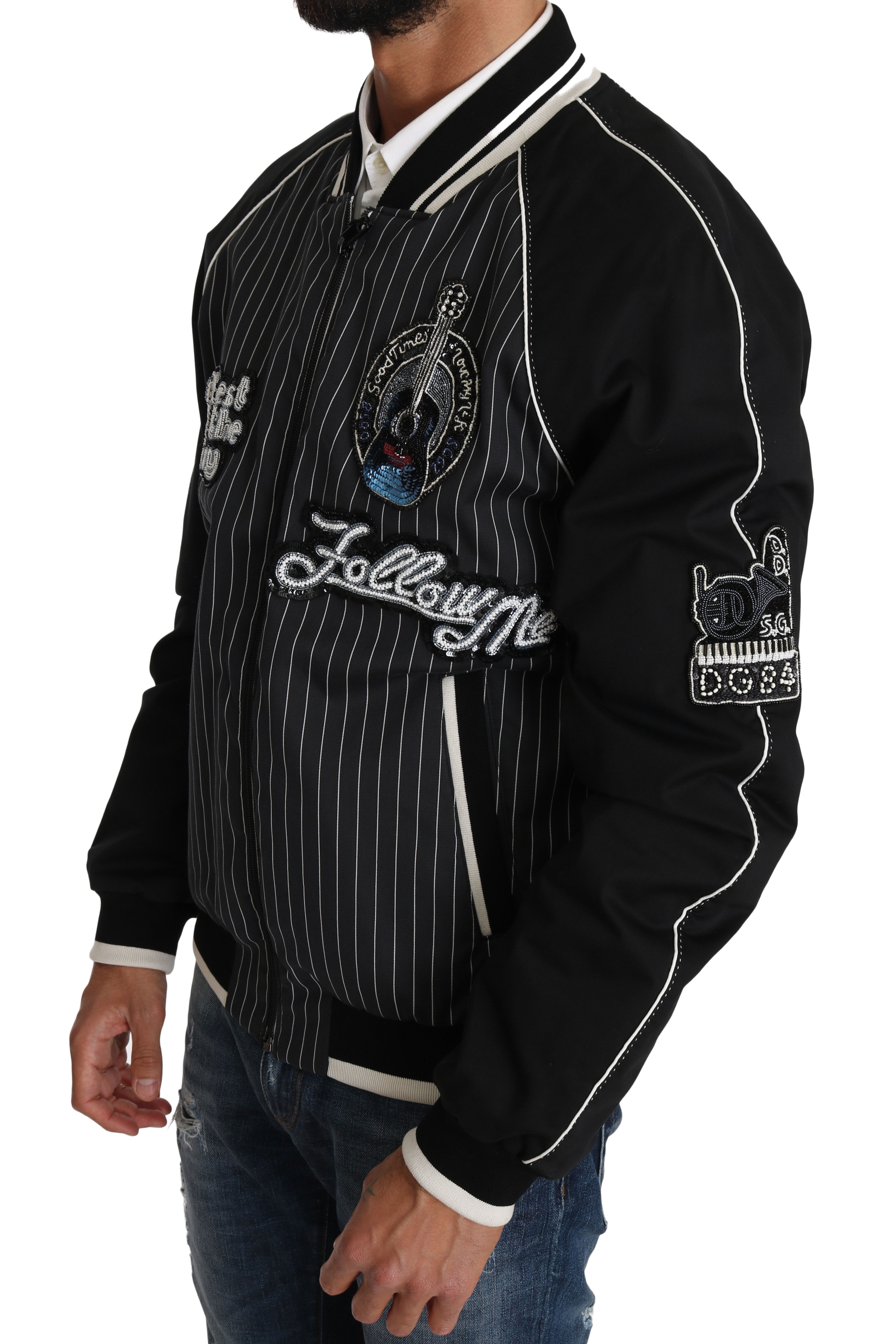 Dolce & Gabbana Black DD58 SG62 Sequined Pearl Jacket-4