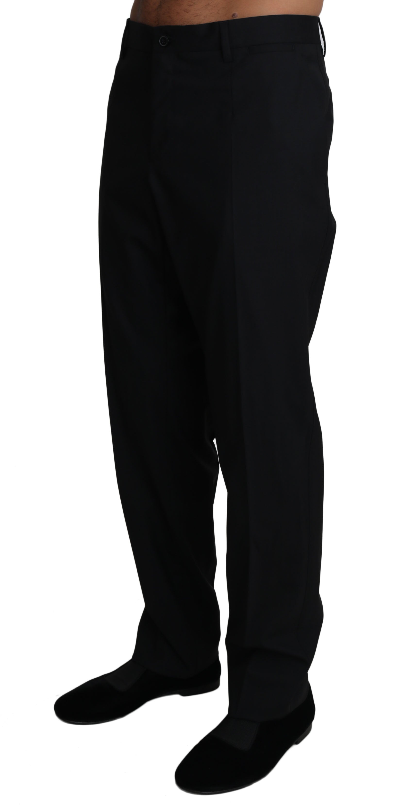 Dolce & Gabbana Schwarze Wolle Stretch Kleid Hose Hose-2