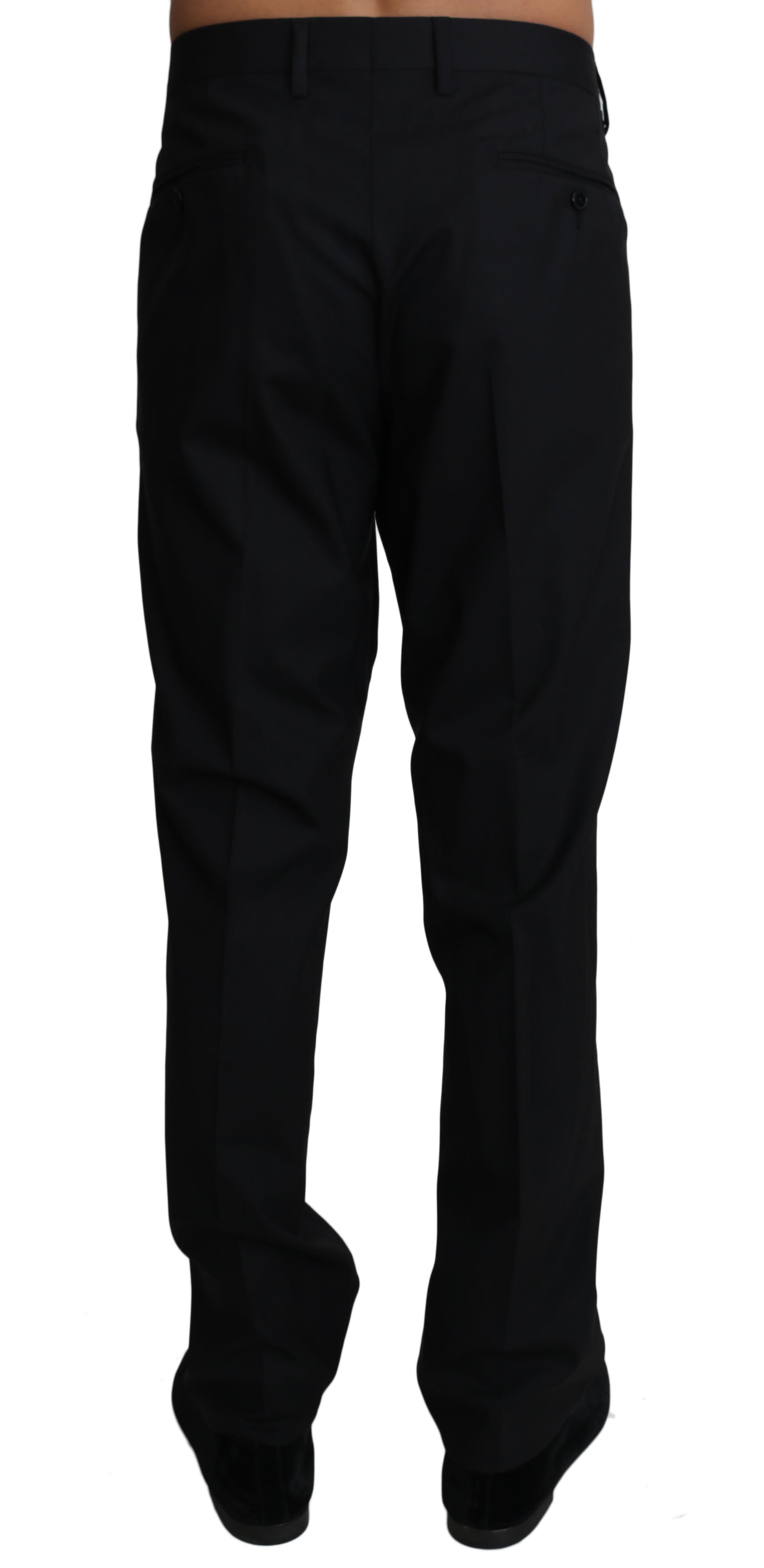 Dolce & Gabbana Schwarze Wolle Stretch Kleid Hose Hose-3