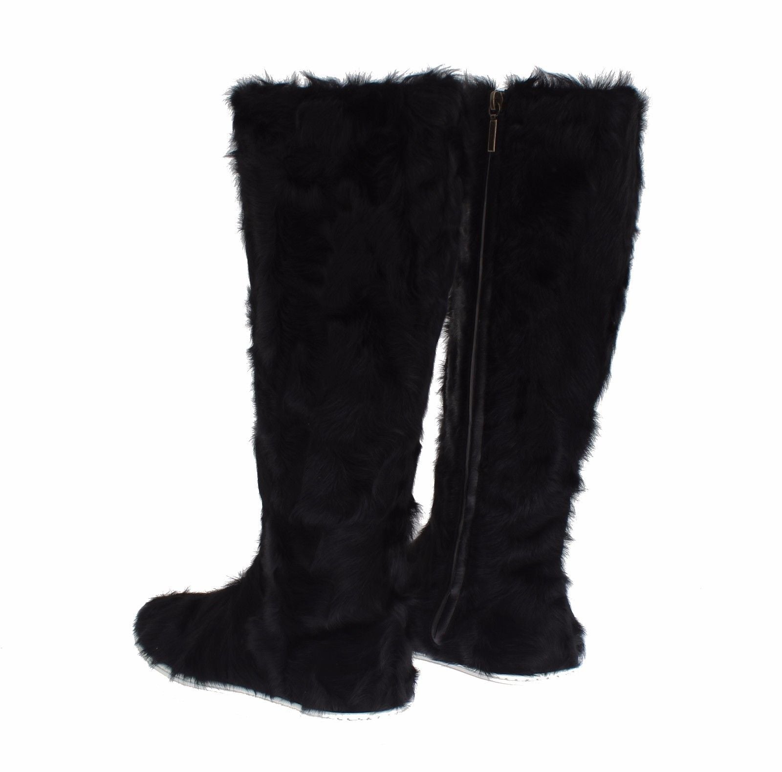 Dolce & Gabbana Black Xiangao Lambskin Leather Boots-4