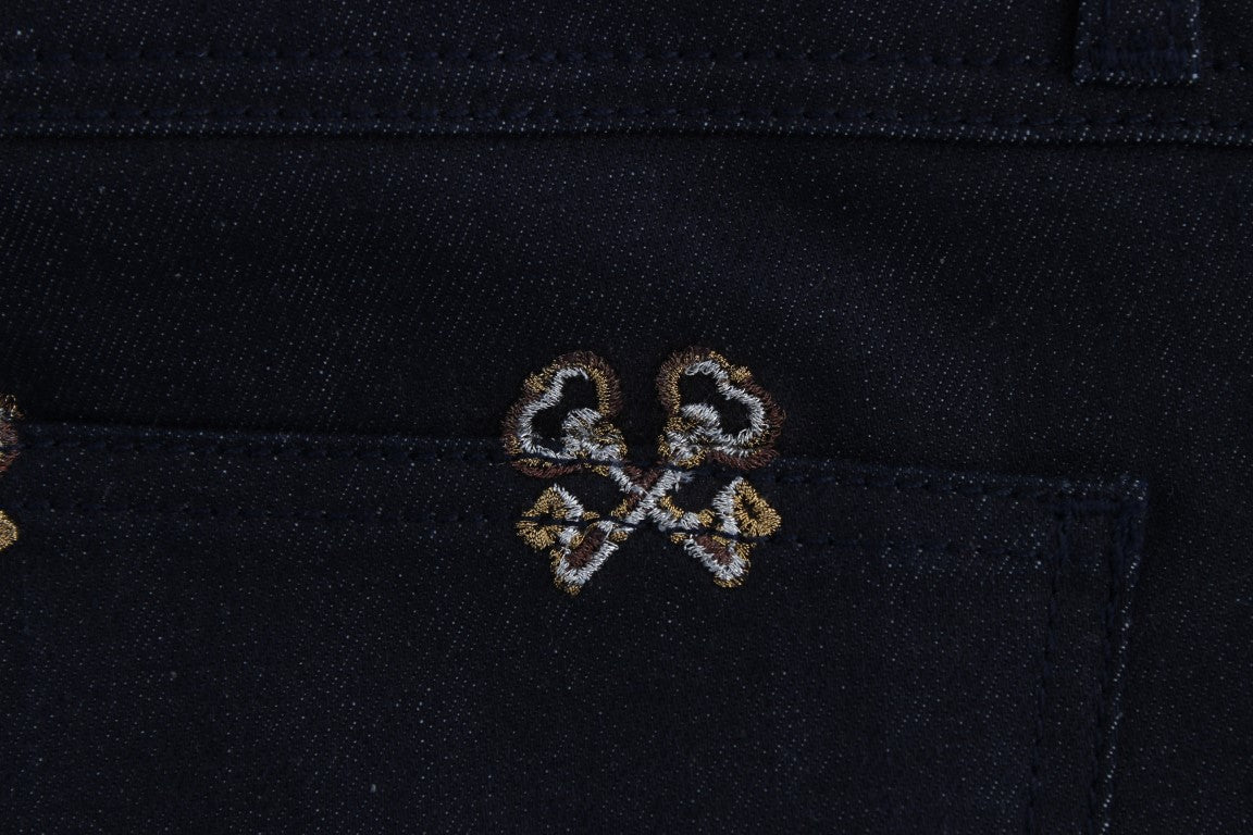 Dolce & Gabbana Blue Key Embroidered Slim Fit KATE Jeans-6