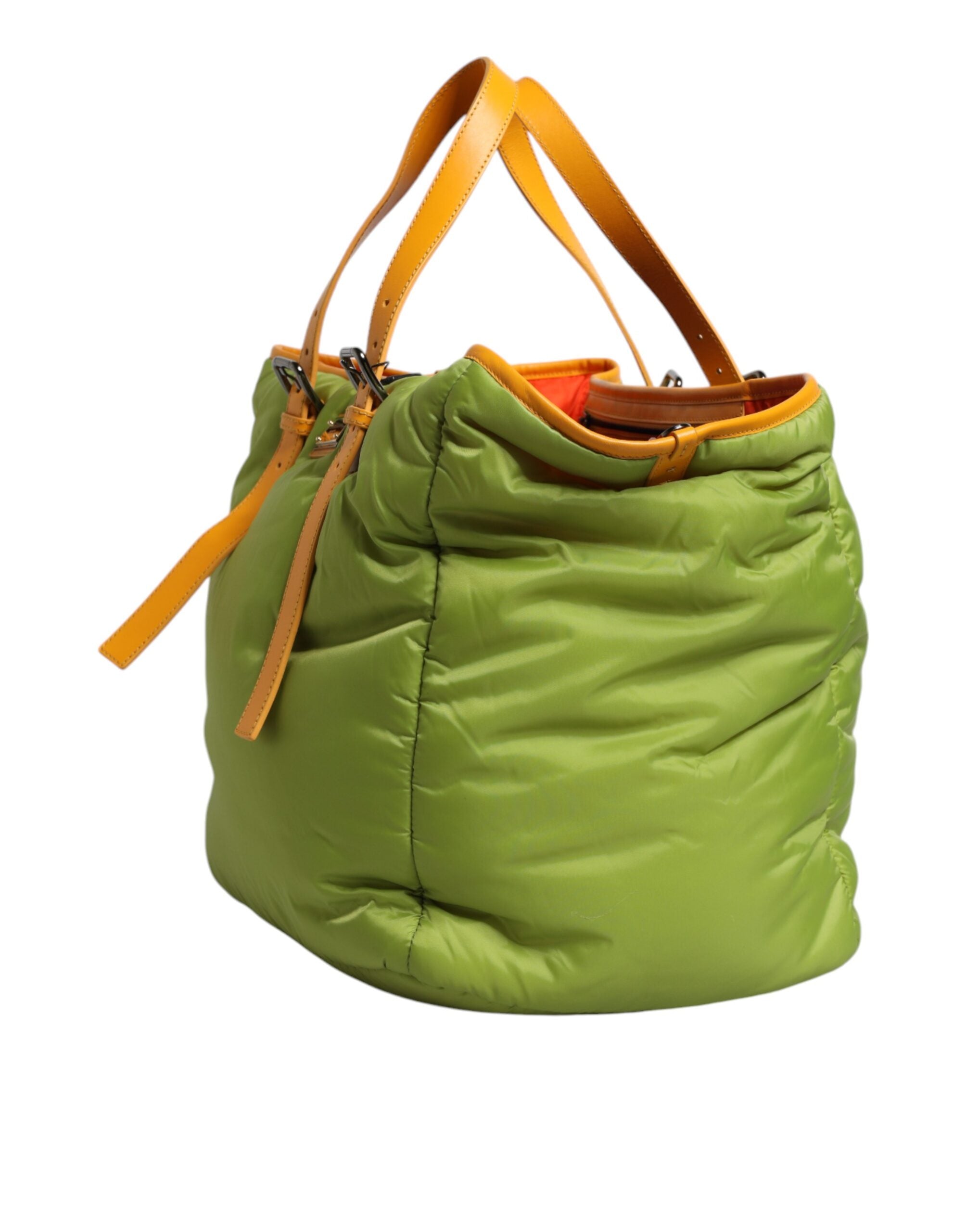 Bolso de hombro Dolce & Gabbana de nailon verde acolchado con placa del logotipo-3
