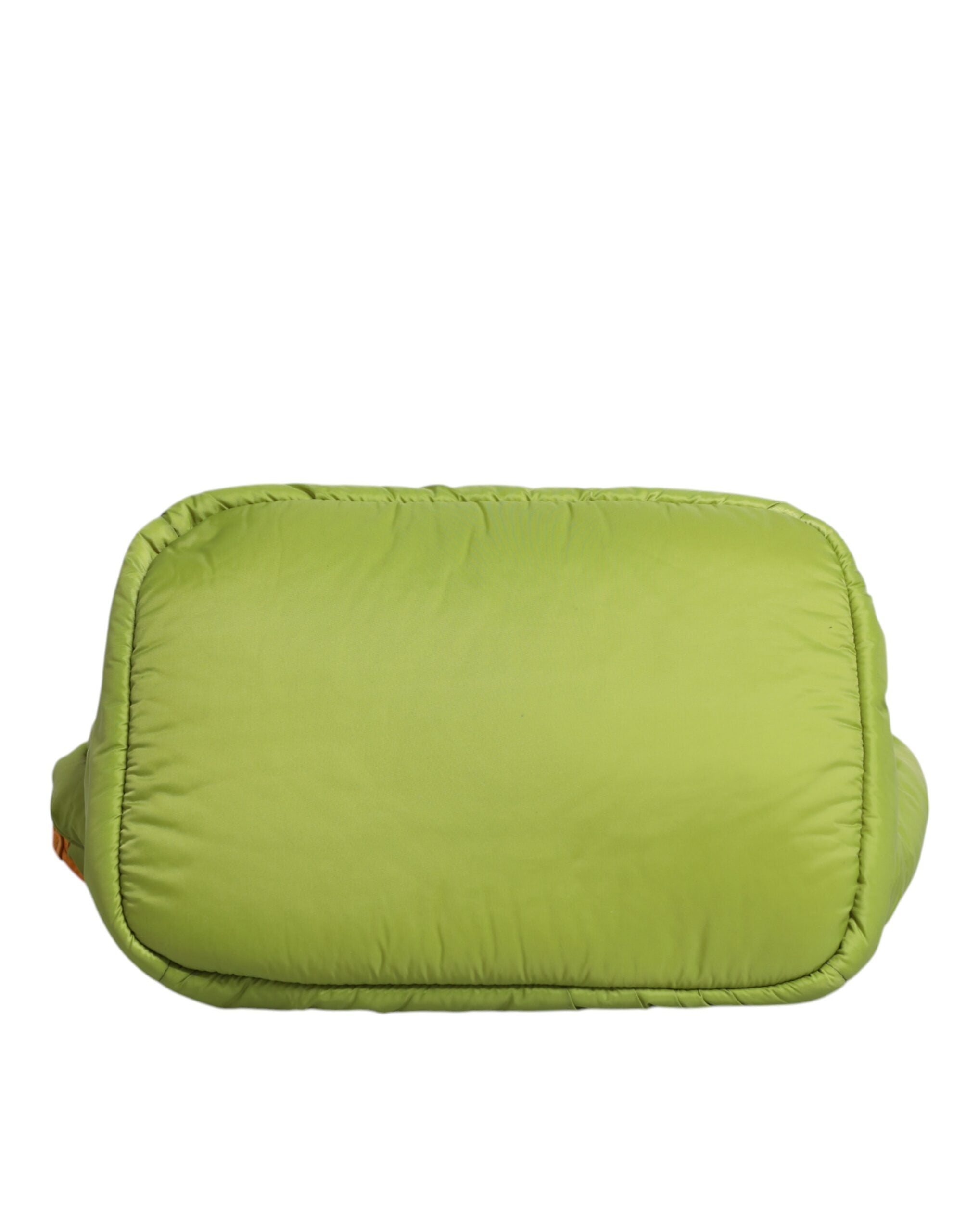 Bolso de hombro Dolce & Gabbana de nailon verde acolchado con placa del logotipo-6