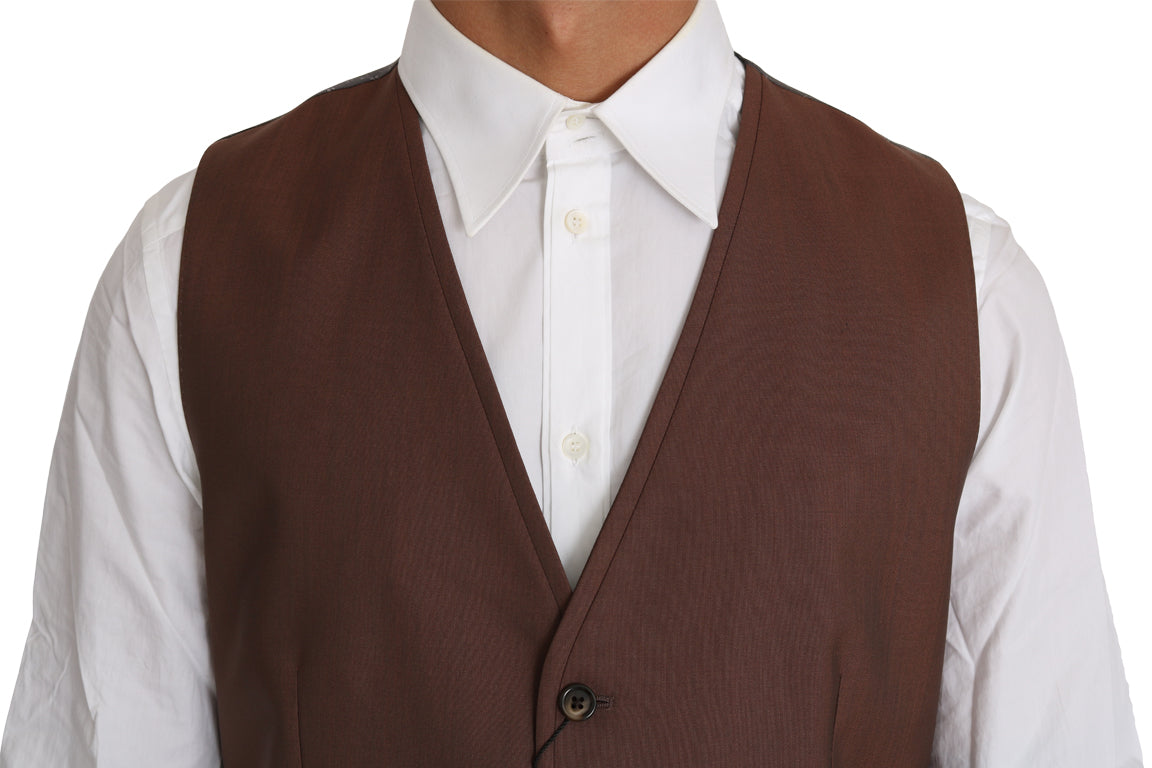 Dolce & Gabbana Brown Wool-Silk Vest-3