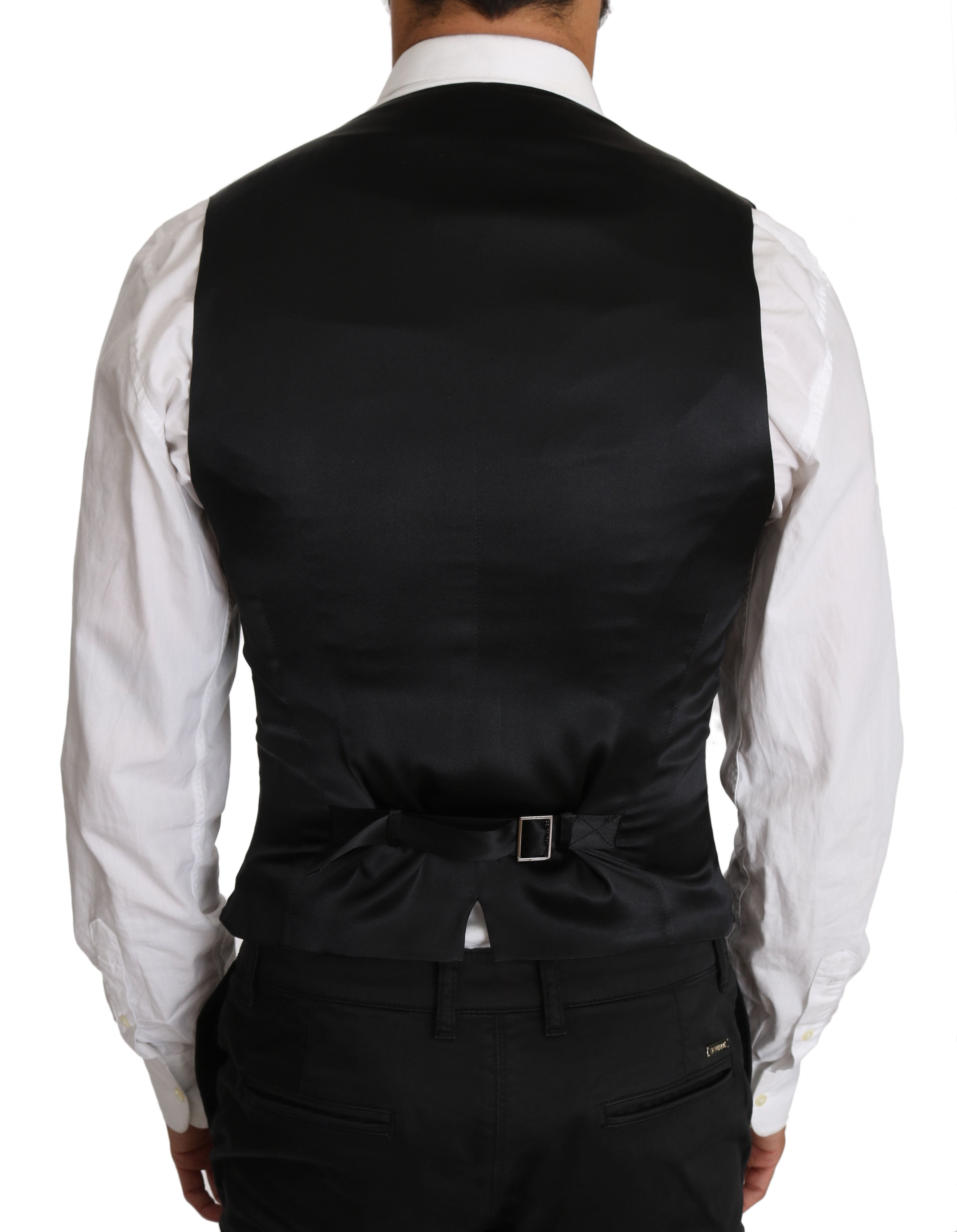 Dolce & Gabbana Grey Double-Breasted Wool Vest-2