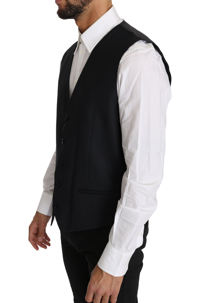 Dolce & Gabbana Grey Wool-Silk Vest-2