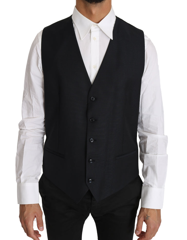 Dolce & Gabbana Grey Wool-Silk Vest-1