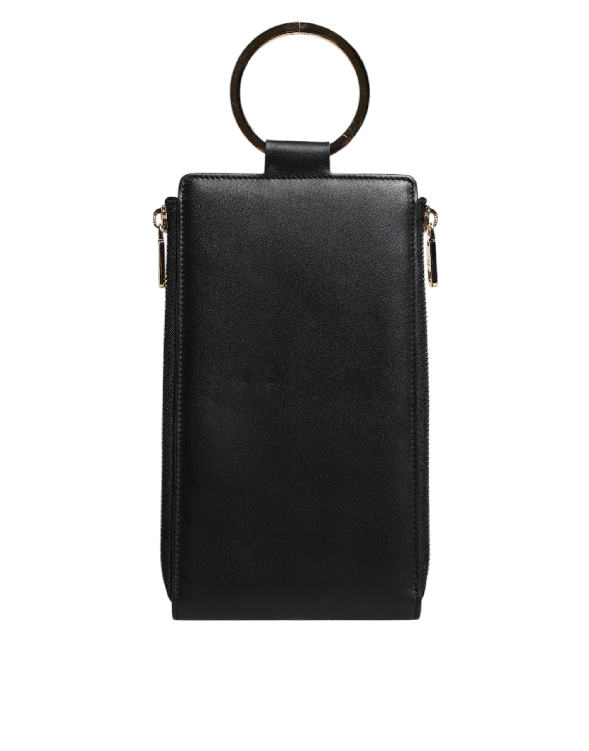 Cartera con placa del logotipo de Dolce & Gabbana en cuero negro, con tarjetero y monedero-4