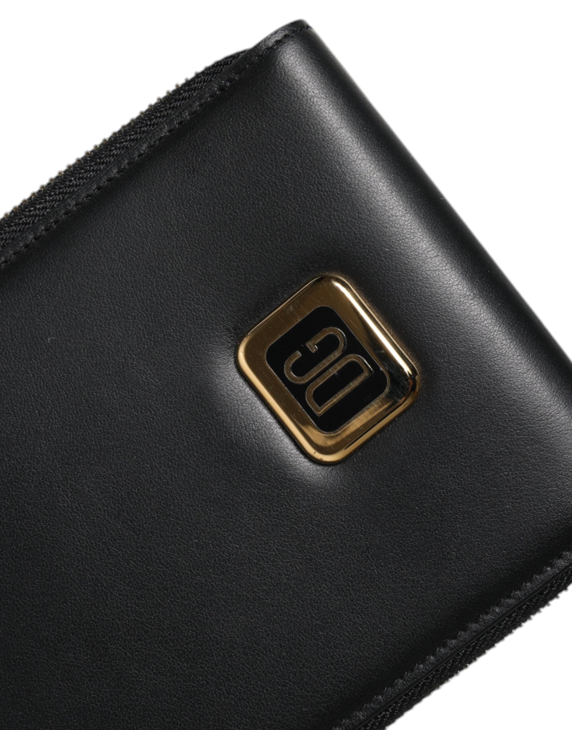 Cartera con placa del logotipo de Dolce & Gabbana en cuero negro, con tarjetero y monedero-6