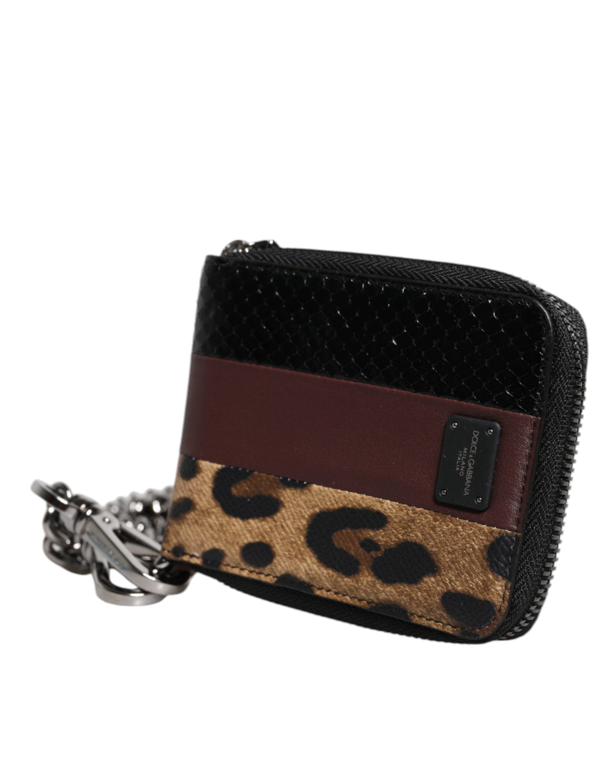 Dolce & Gabbana Multicolor Leopard Leather DG Bifold Card Holder Wallet-3