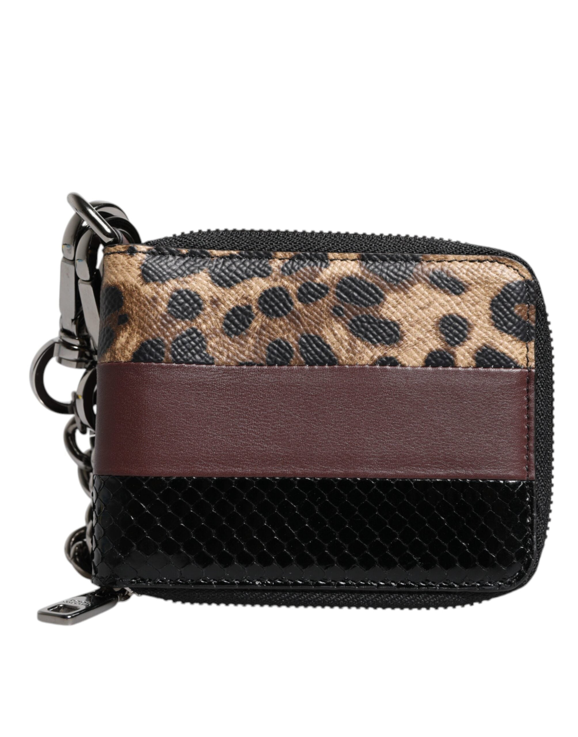 Dolce & Gabbana Multicolor Leopard Leather DG Bifold Card Holder Wallet-4