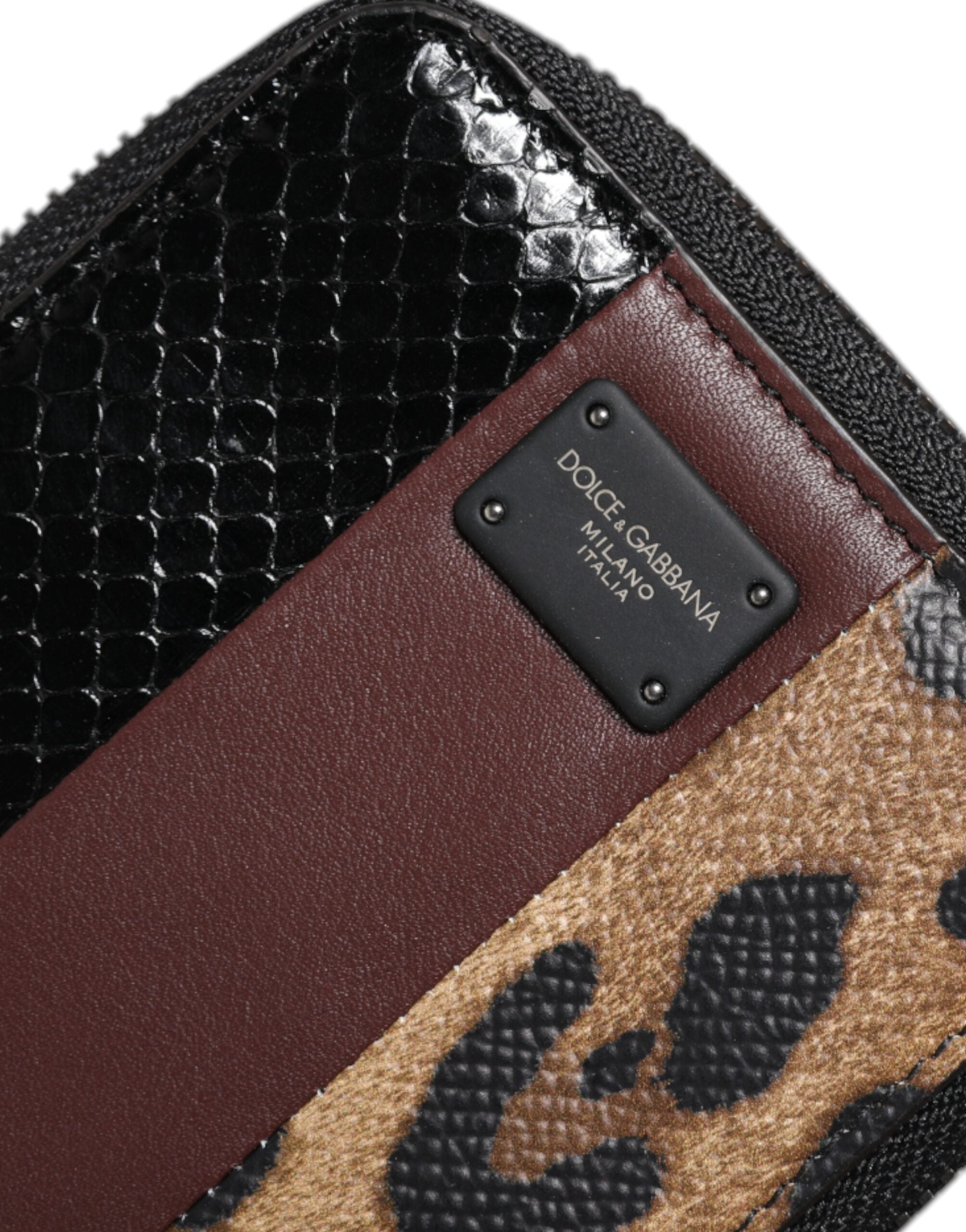 Dolce & Gabbana Multicolor Leopard Leather DG Bifold Card Holder Wallet-6