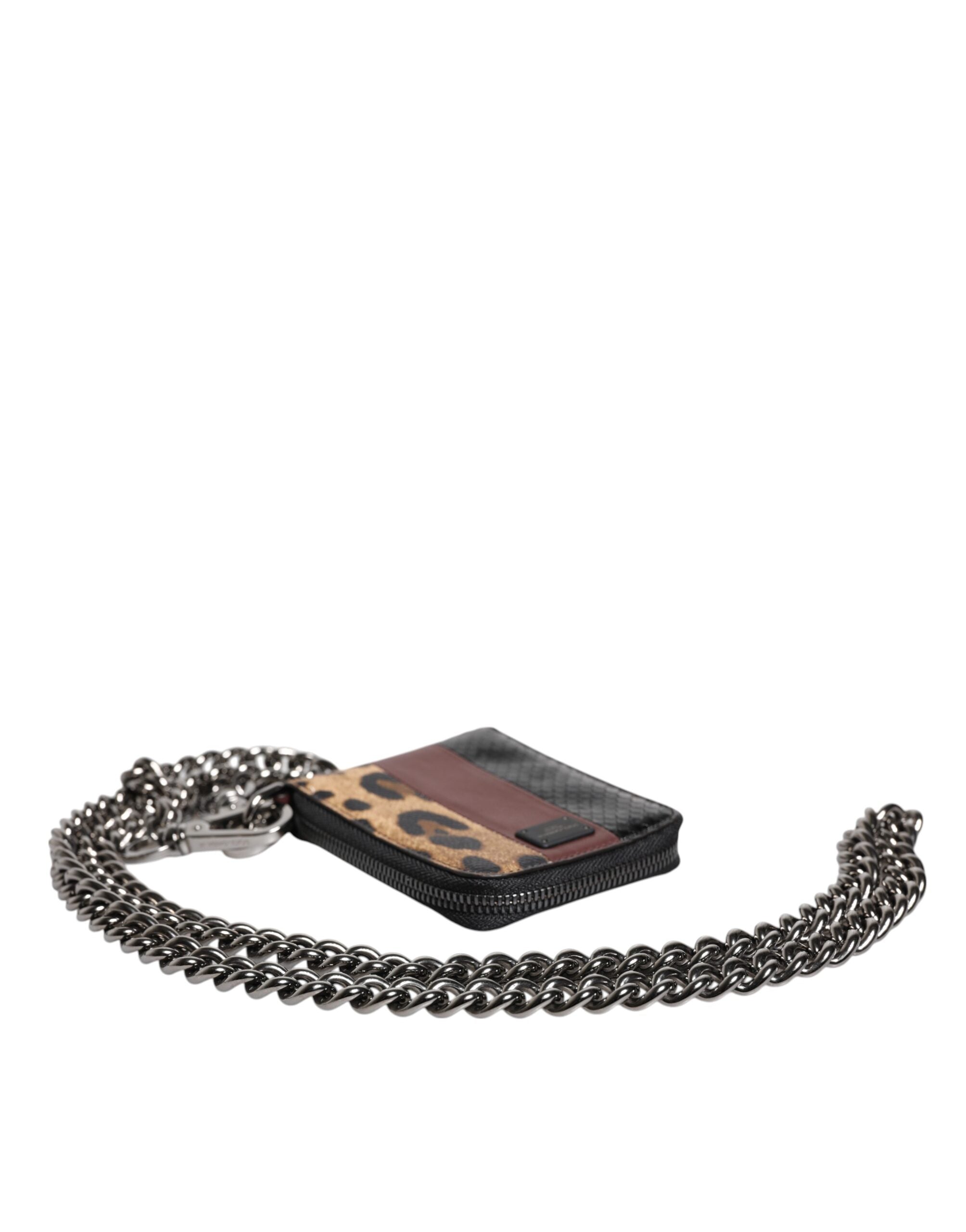 Dolce & Gabbana Multicolor Leopard Leather DG Bifold Card Holder Wallet-7