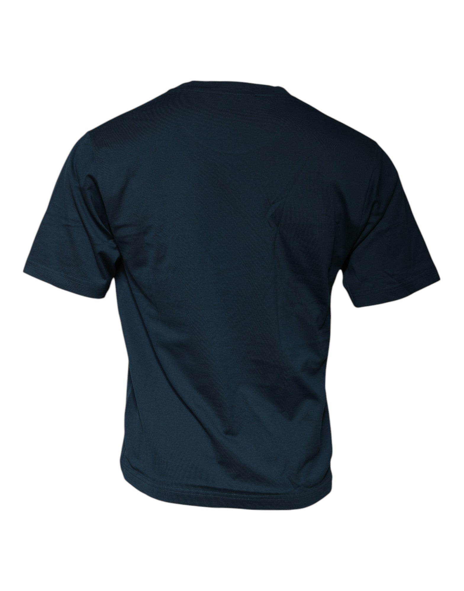 Dolce & Gabbana blue logo T-shirt with round neck and short sleeves-3