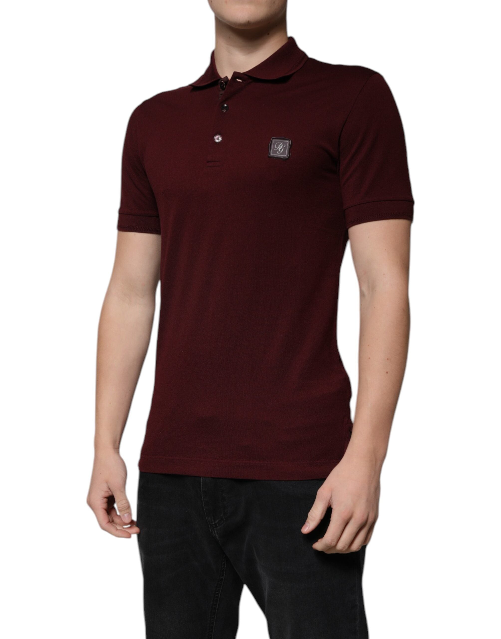 Polo marrón castaño de Dolce & Gabbana con mangas cortas y cuello-3