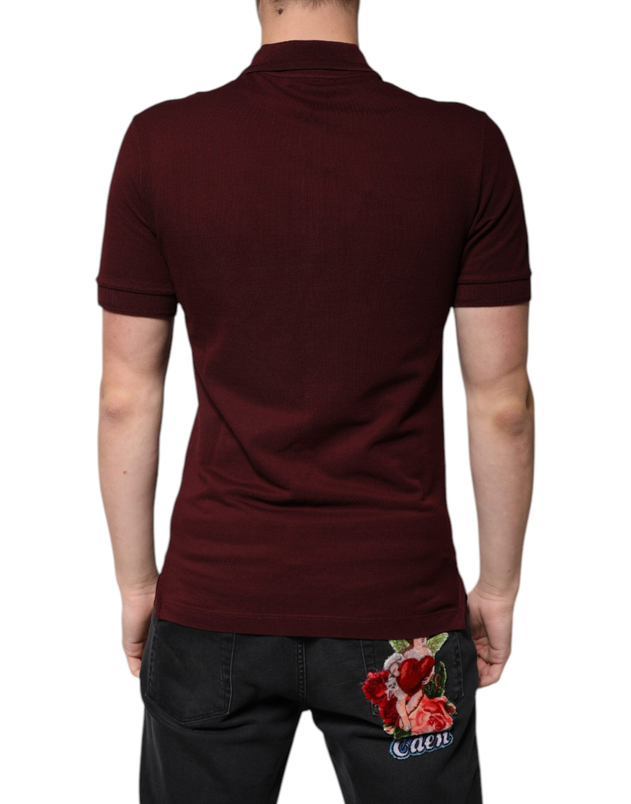 Polo marrón castaño de Dolce & Gabbana con mangas cortas y cuello-4