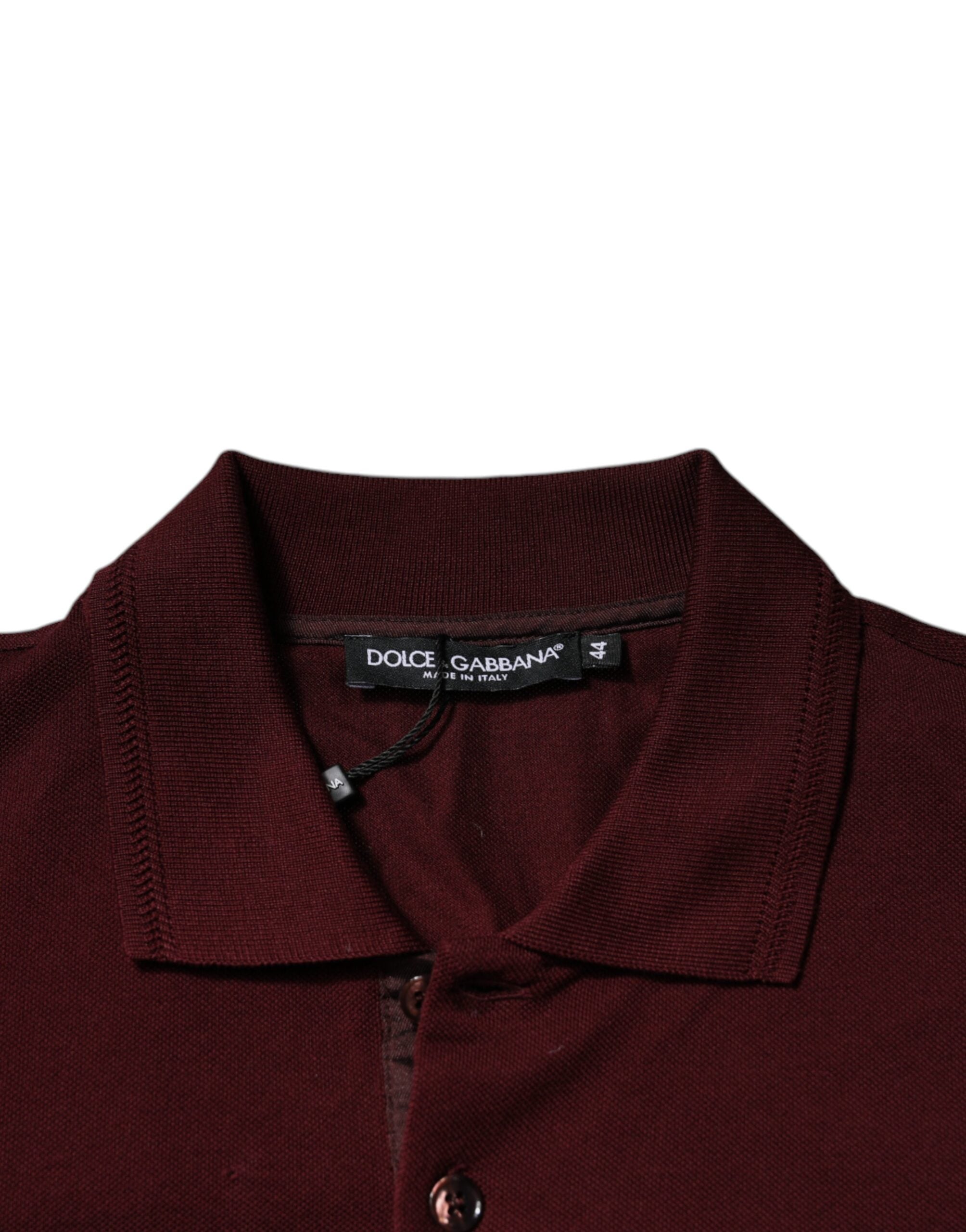 Polo marrón castaño de Dolce & Gabbana con mangas cortas y cuello-7