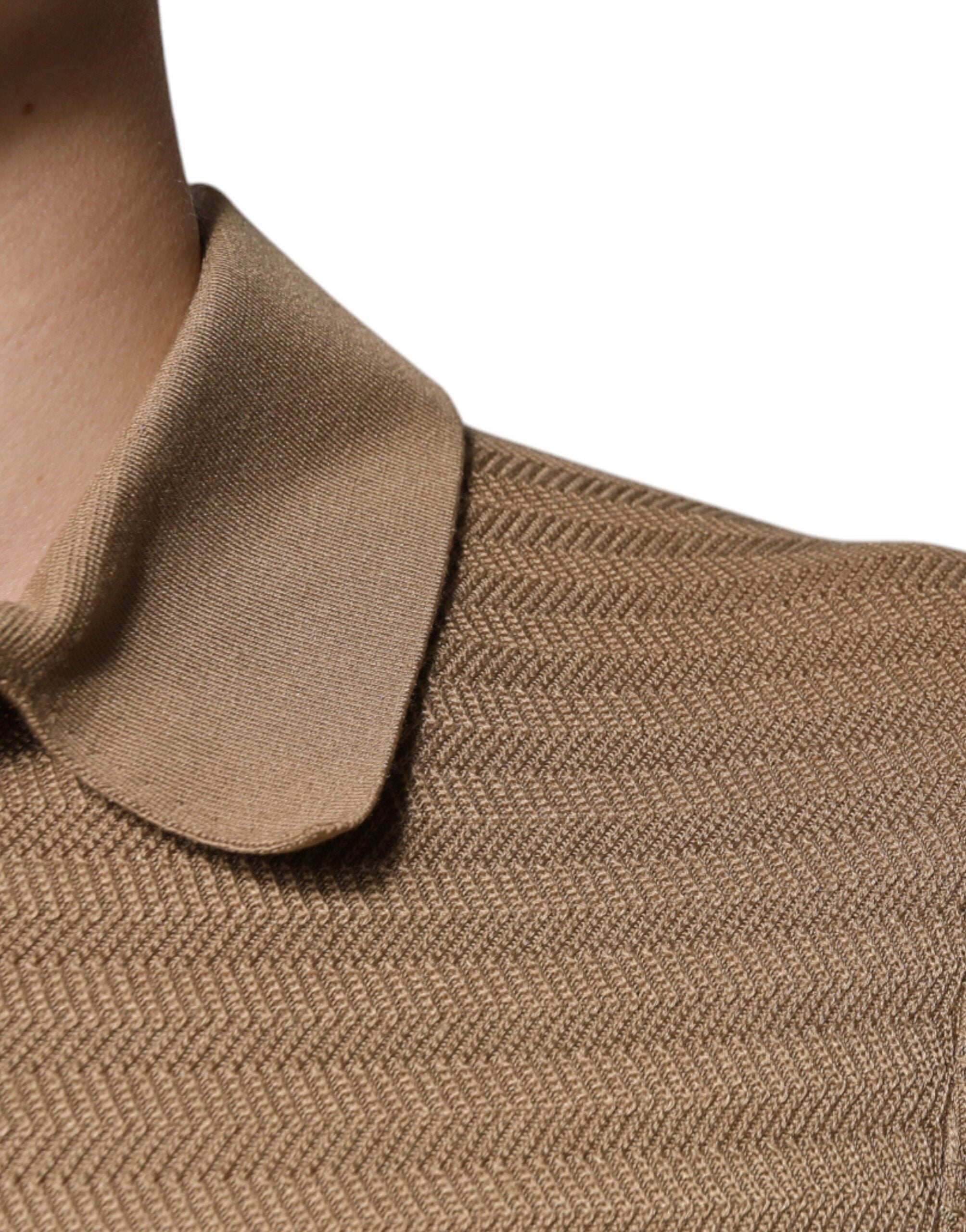 Dolce & Gabbana Brown short-sleeved polo T-shirt with collar-6