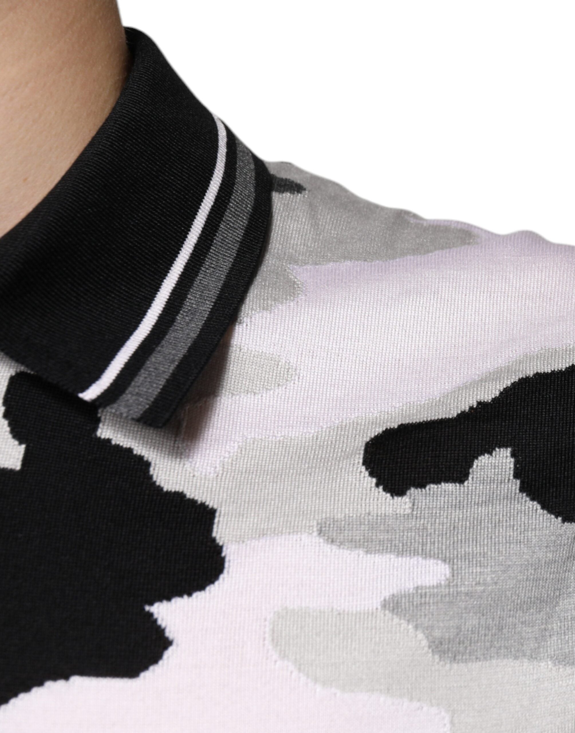 Dolce & Gabbana Multicolor Camouflage Polo Shirt with Collar-6