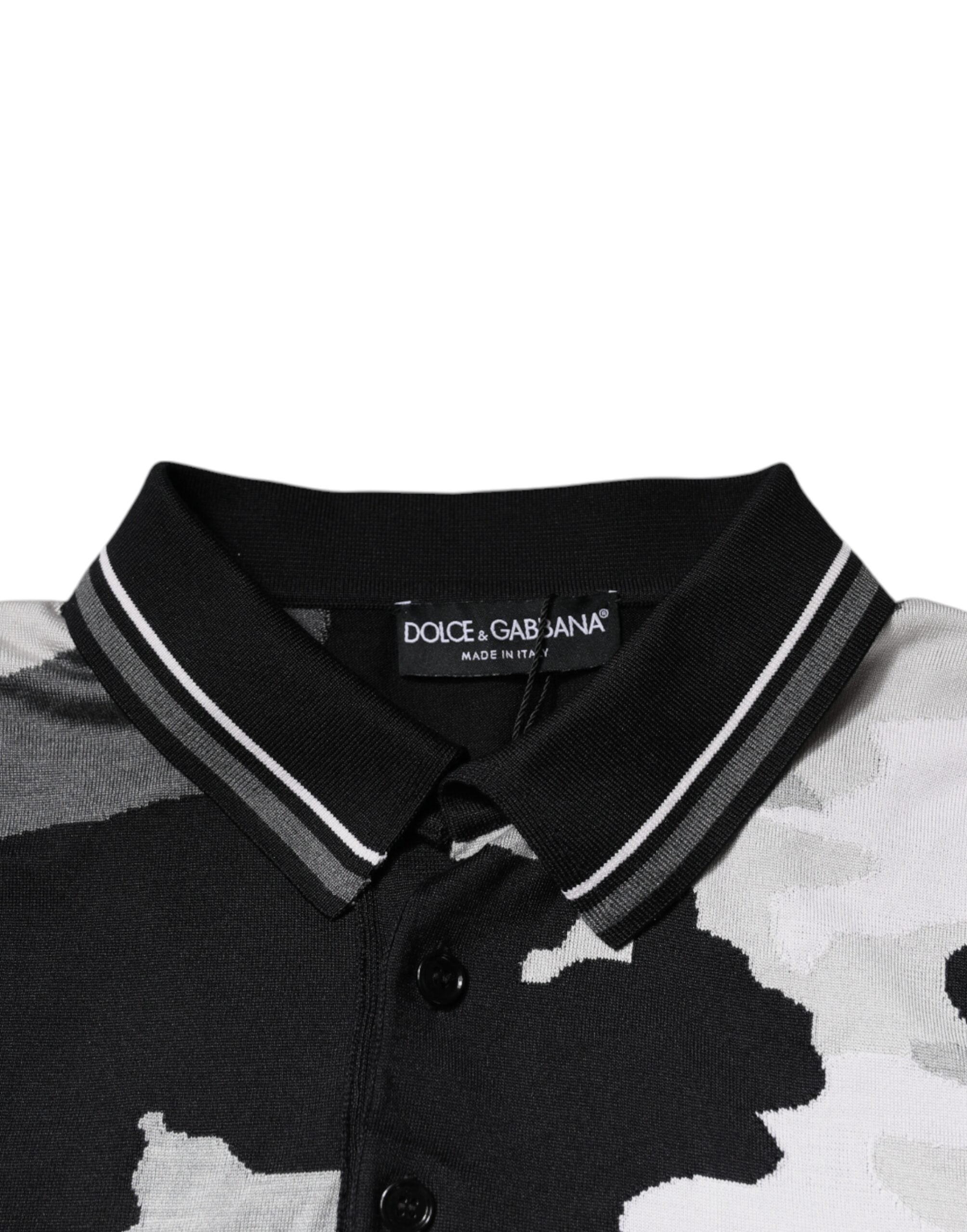 Dolce & Gabbana Multicolor Camouflage Polo Shirt with Collar-7