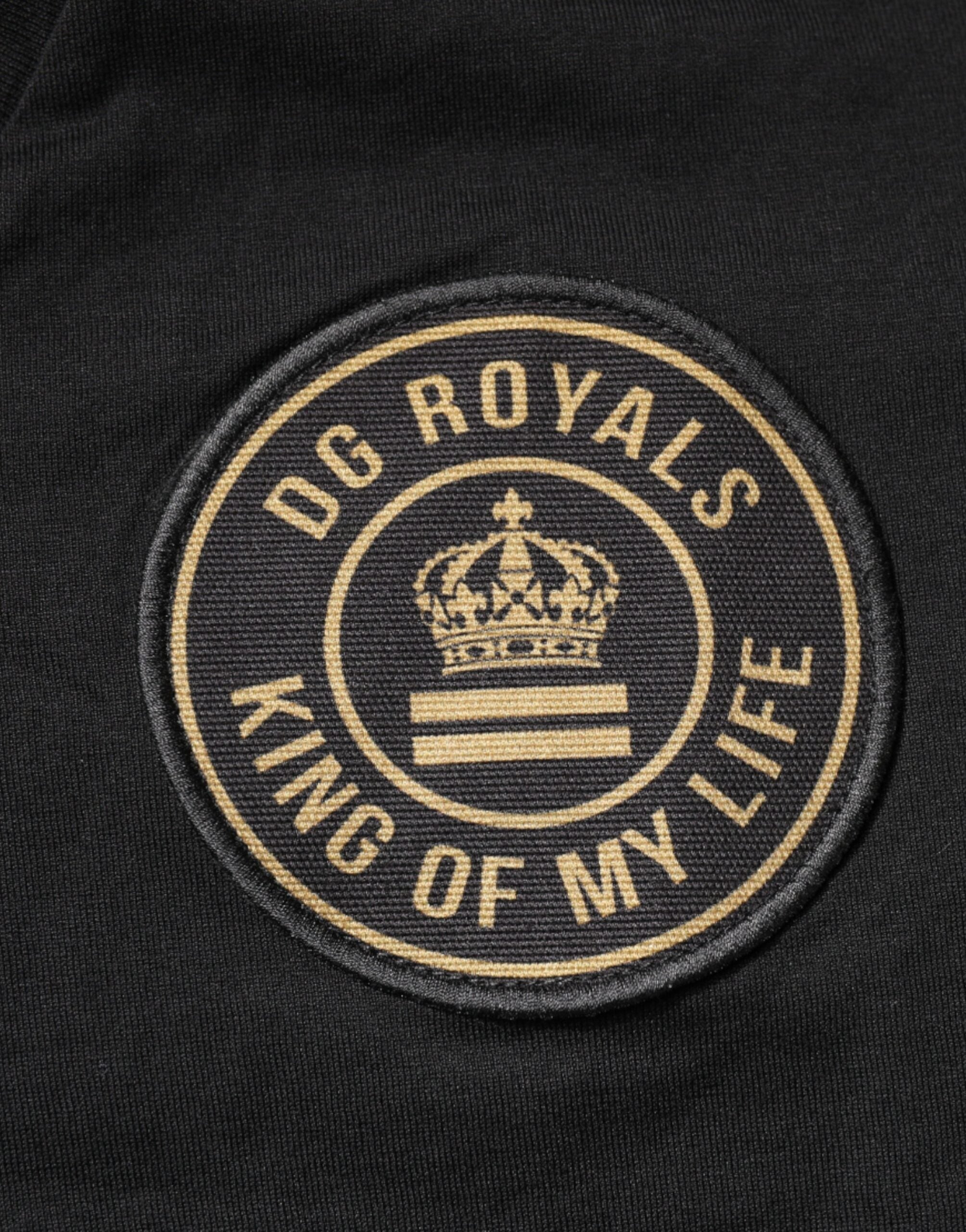 Dolce & Gabbana Schwarzes Baumwoll-Logo-T-Shirt mit V-Ausschnitt und kurzen Ärmeln-8