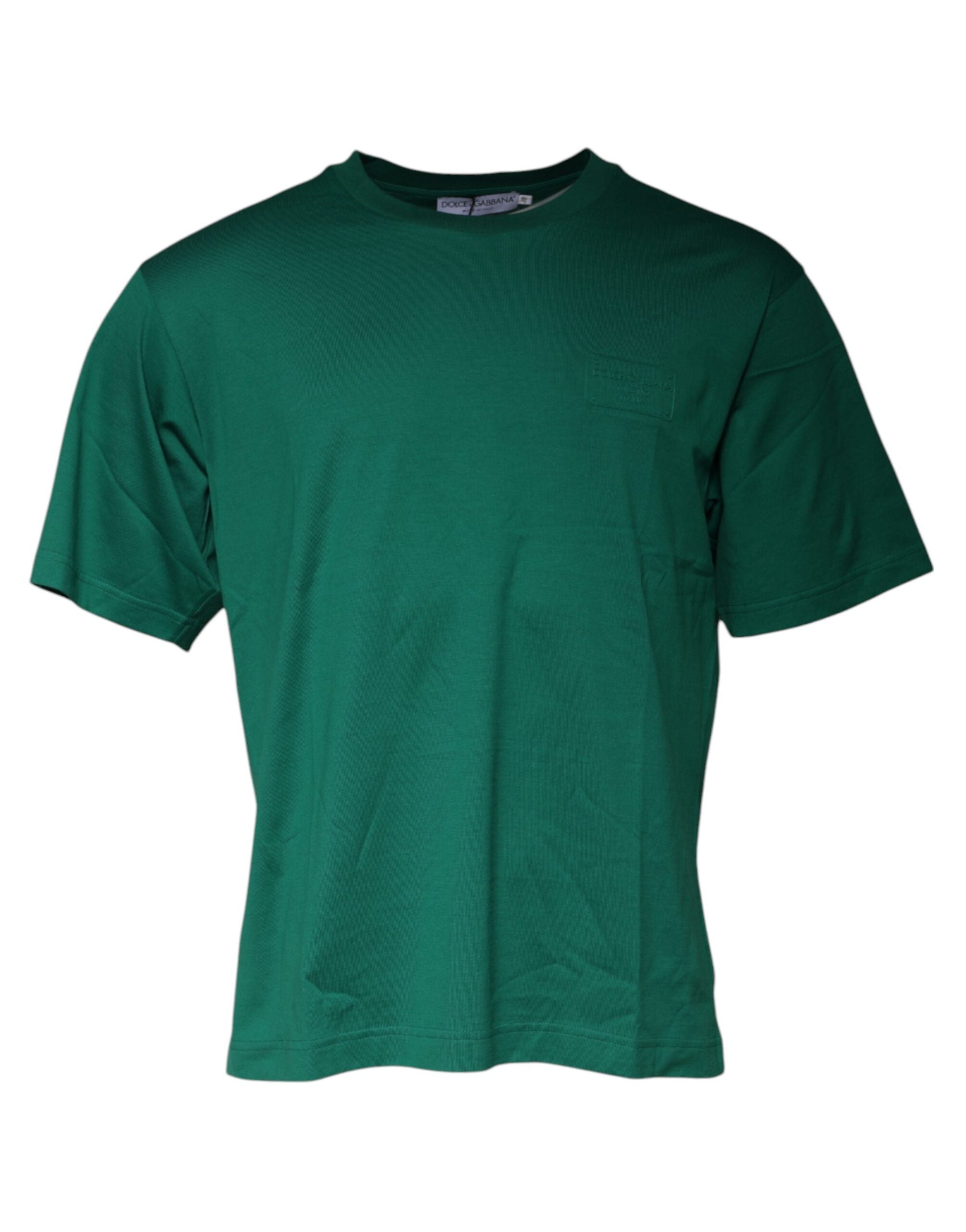 Camiseta de manga corta con cuello redondo y logotipo verde de Dolce & Gabbana-2