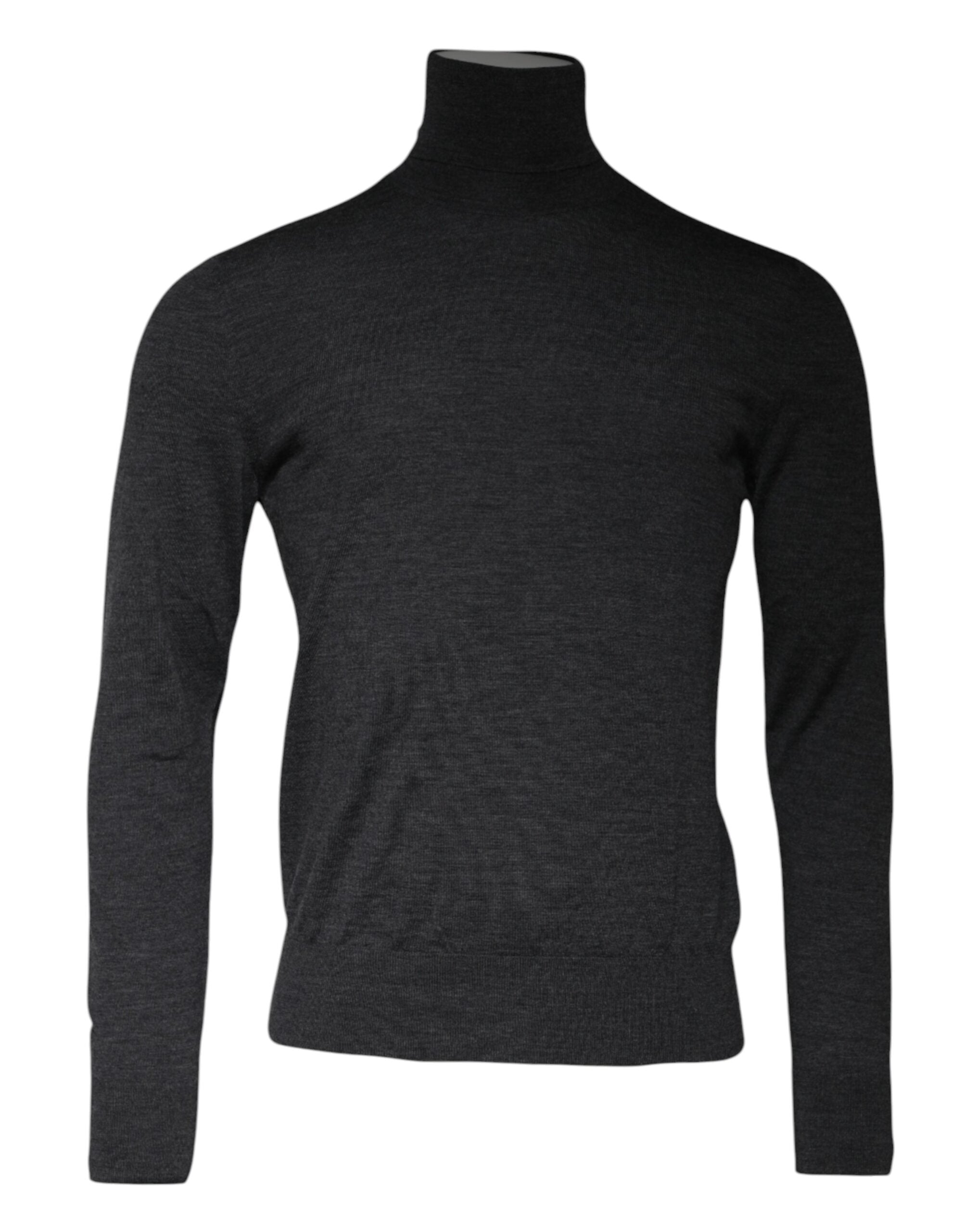 Dolce & Gabbana Grauer Wollstrick-Rollkragenpullover-2