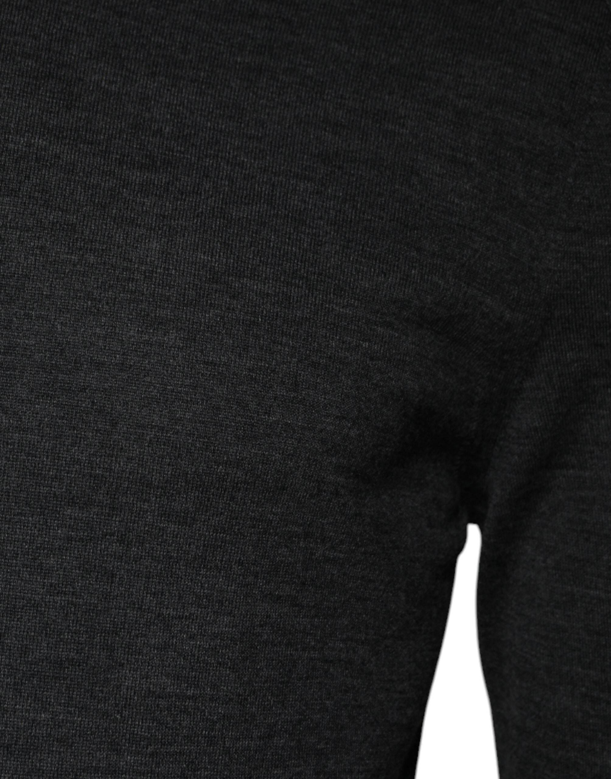 Dolce & Gabbana Grauer Wollstrick-Rollkragenpullover-3